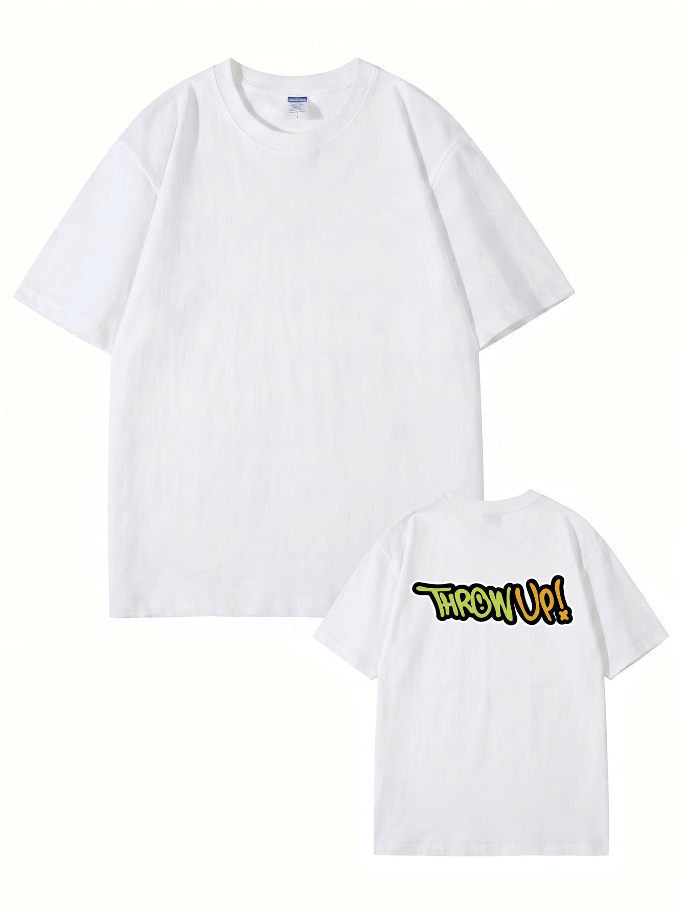 Throw Up! Graffiti Graphic Print Men's Casual Cotton T-Shirt