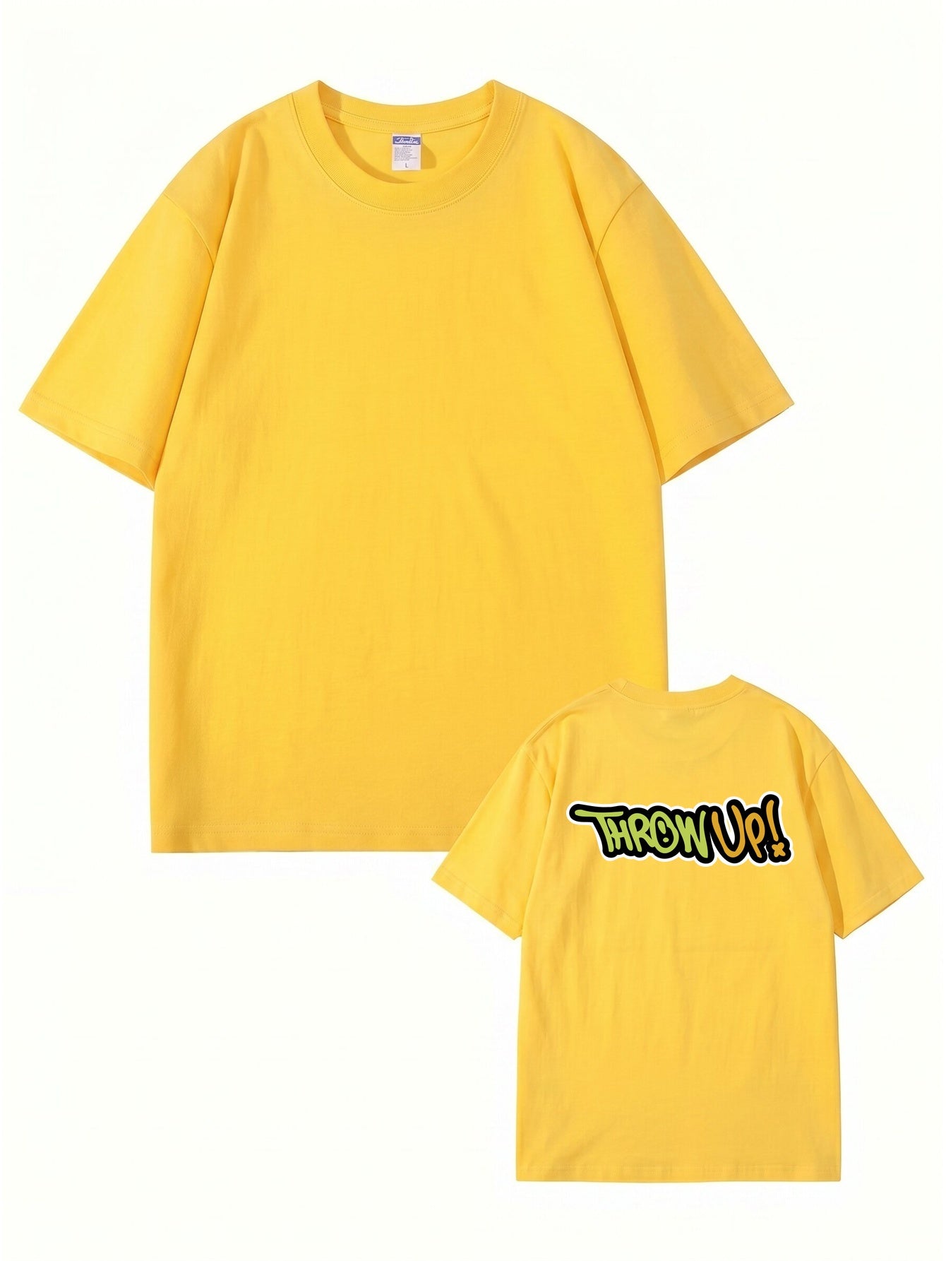 Throw Up! Graffiti Graphic Print Men's Casual Cotton T-Shirt