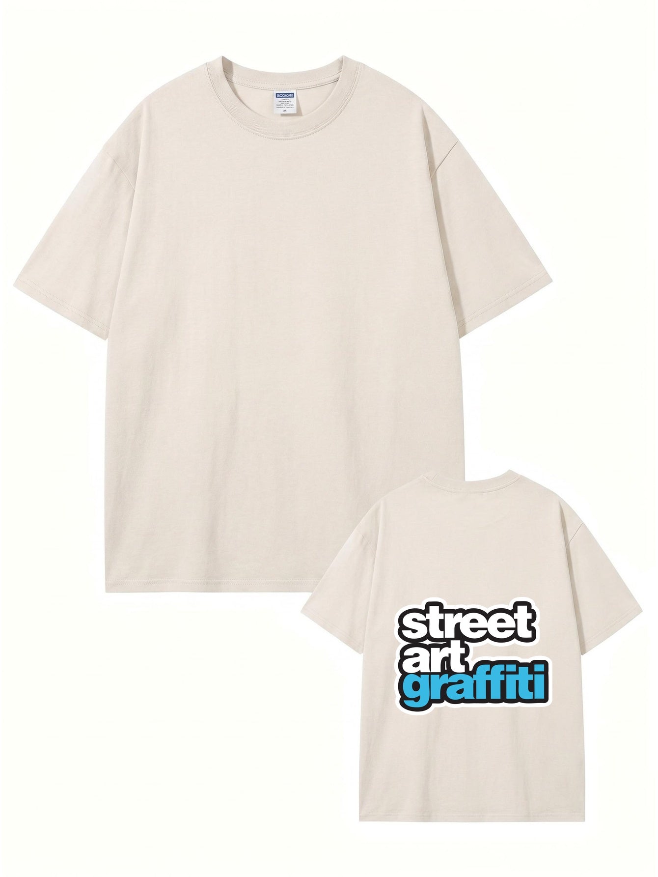 Vintage Washed Cotton Oversized T-Shirt - Street Art Graffiti Print