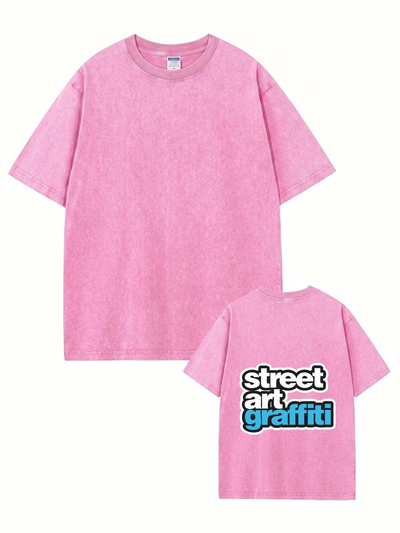 Vintage Washed Cotton Oversized T-Shirt - Street Art Graffiti Print
