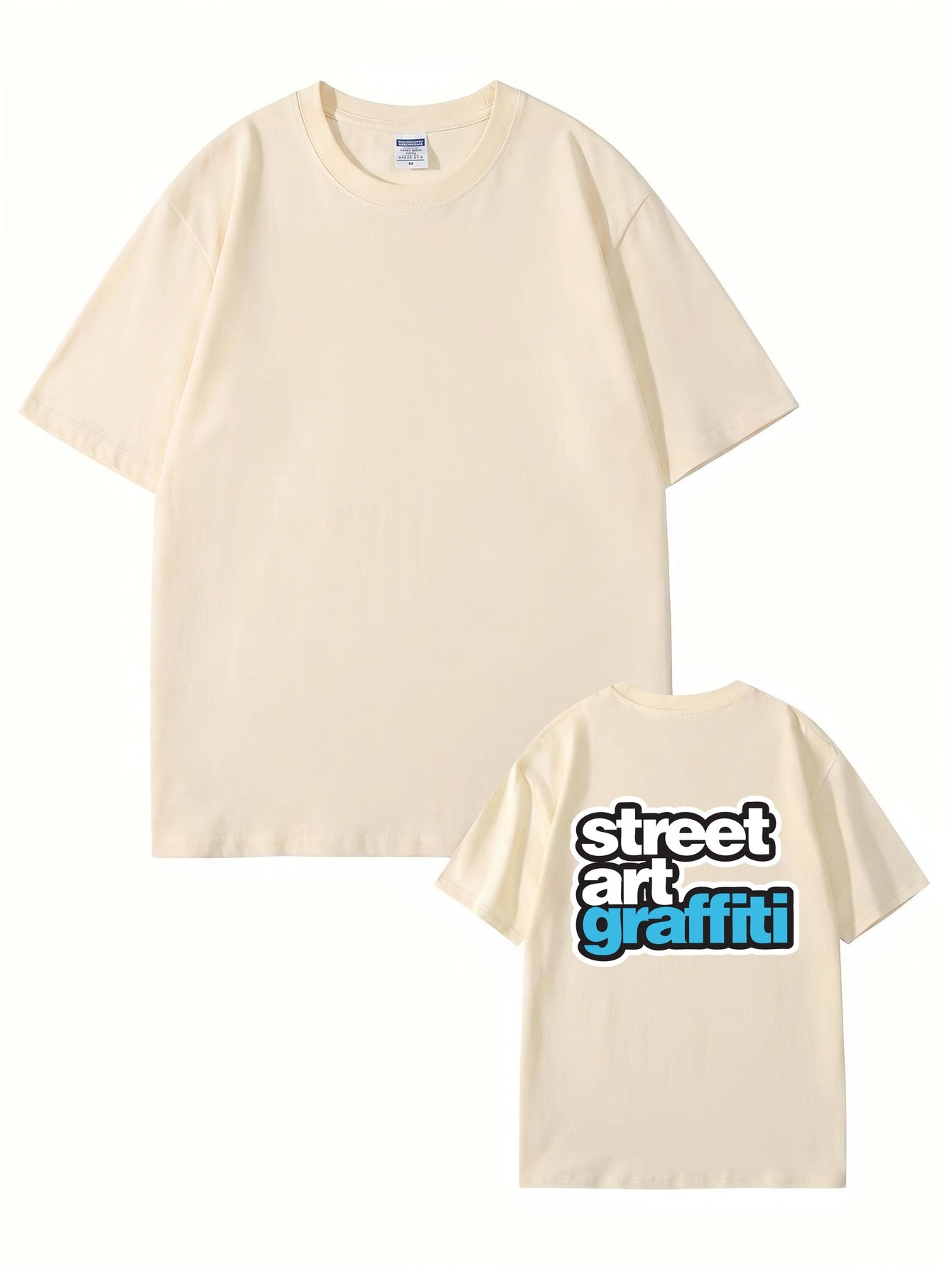 Street Art Graffiti Graphic Print T-Shirt, Premium 200gsm Cotton Tee
