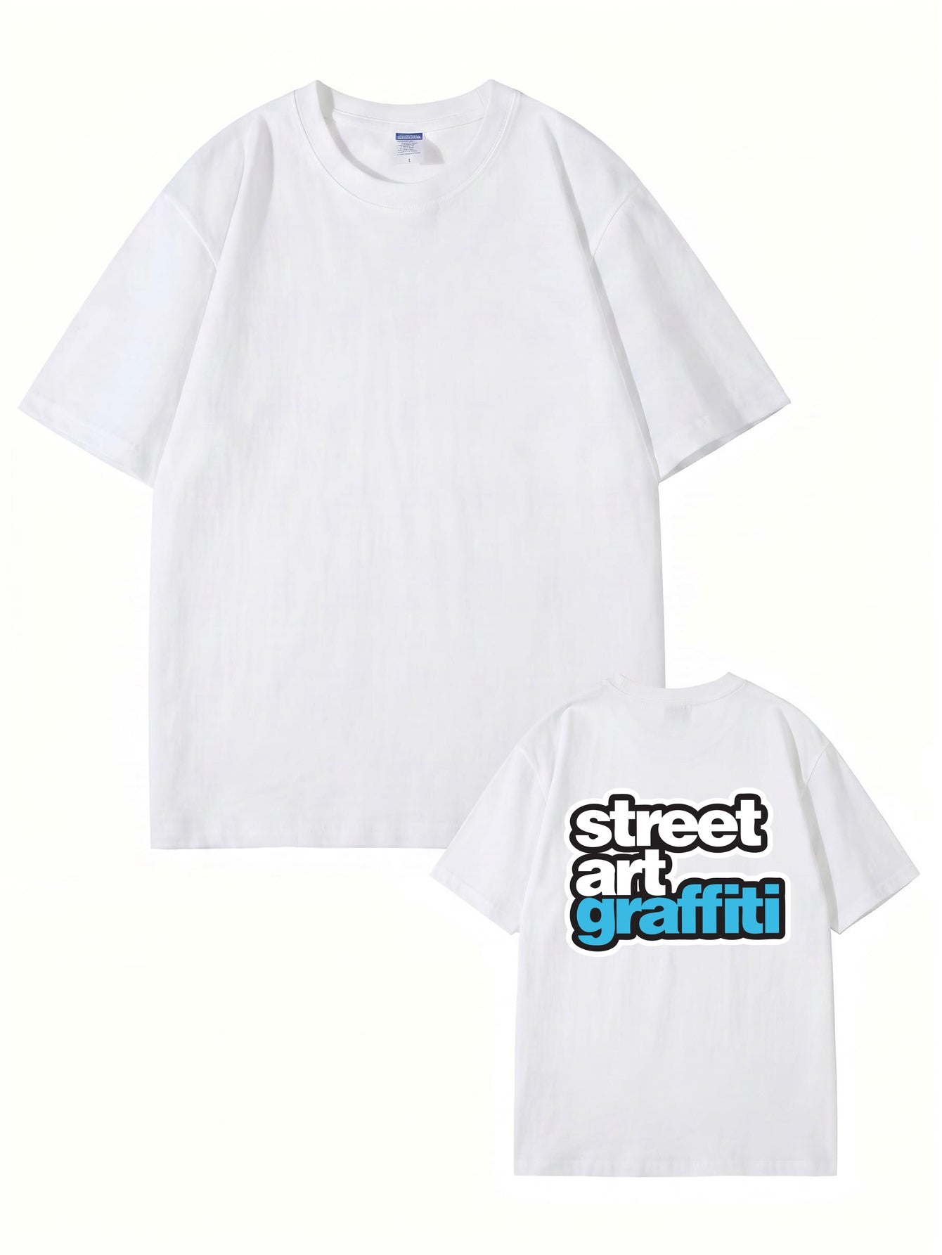 Street Art Graffiti Graphic Print T-Shirt, Premium 200gsm Cotton Tee