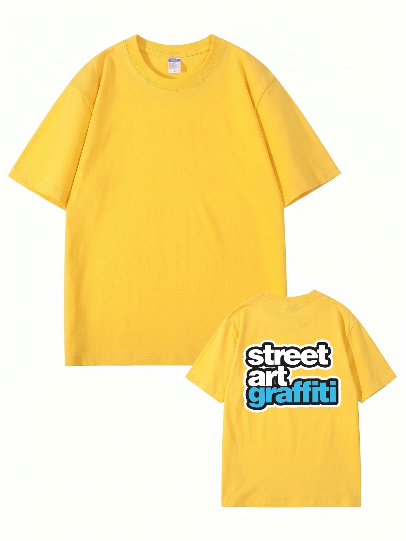 Street Art Graffiti Graphic Print T-Shirt, Premium 200gsm Cotton Tee