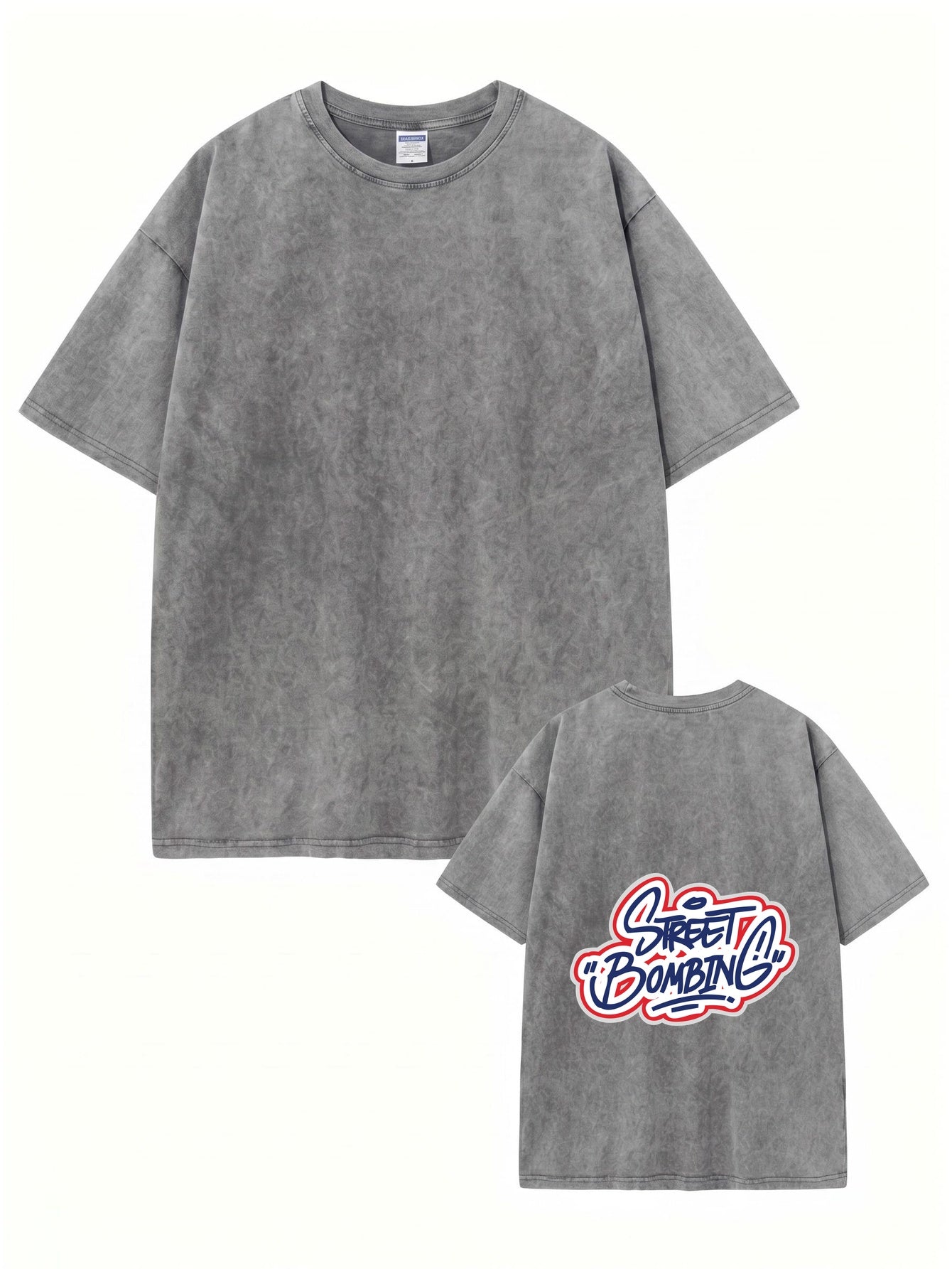 Vintage Washed Oversized T-Shirt - Street Bombing Graffiti Print
