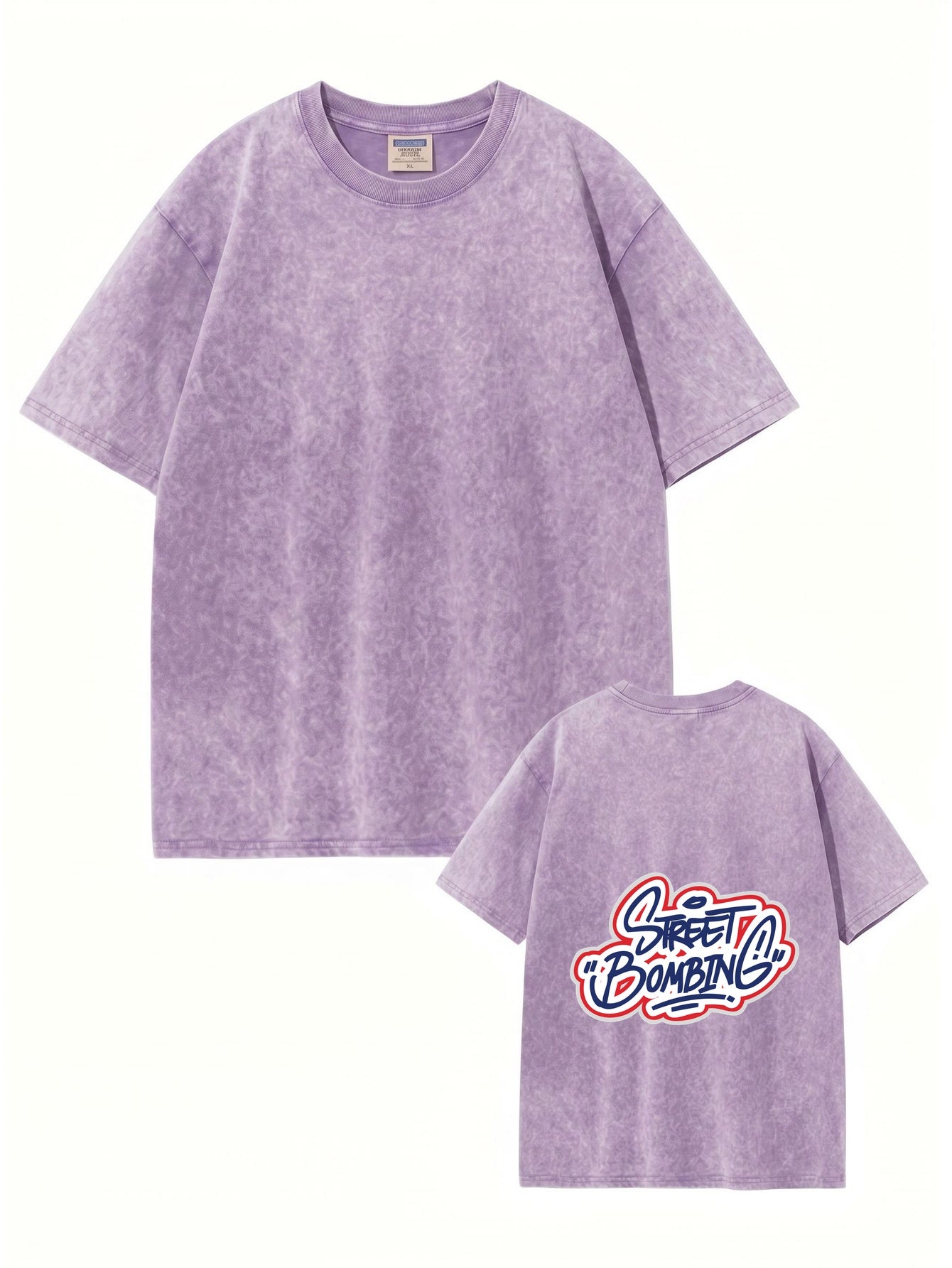 Vintage Washed Oversized T-Shirt - Street Bombing Graffiti Print