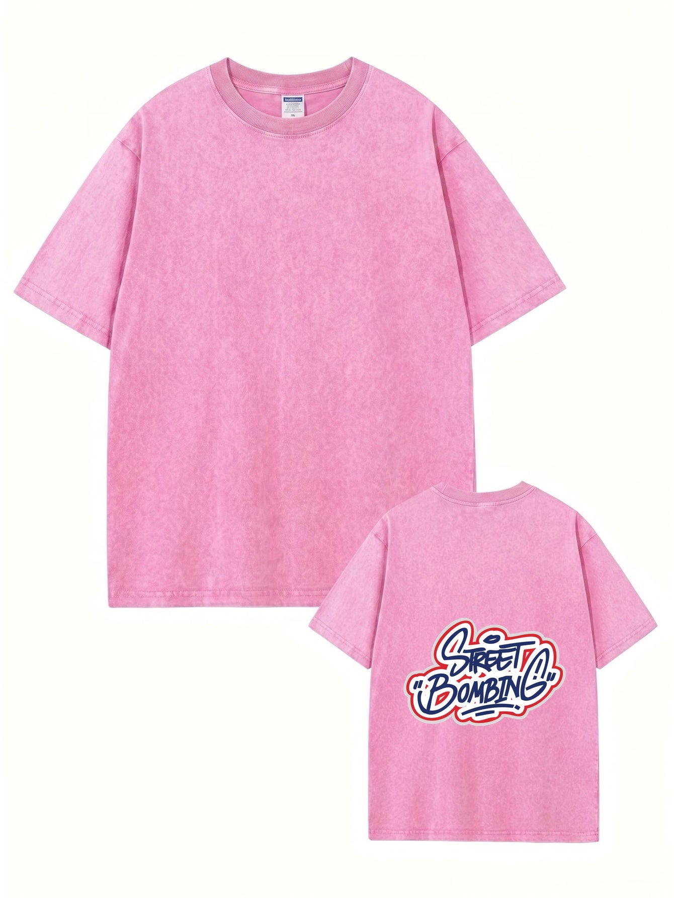 Vintage Washed Oversized T-Shirt - Street Bombing Graffiti Print