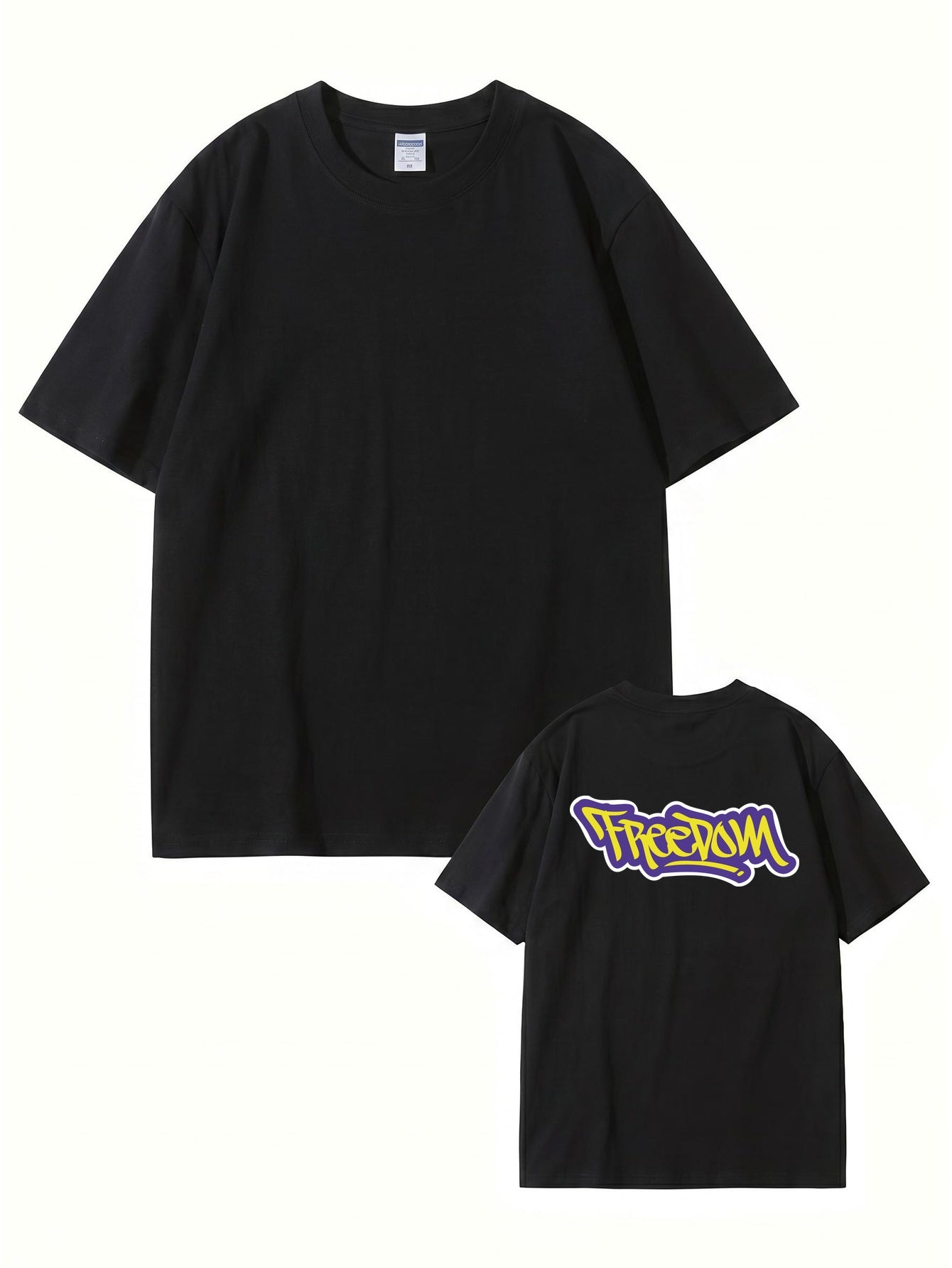 Freedom Graffiti Print Premium Cotton T-Shirt