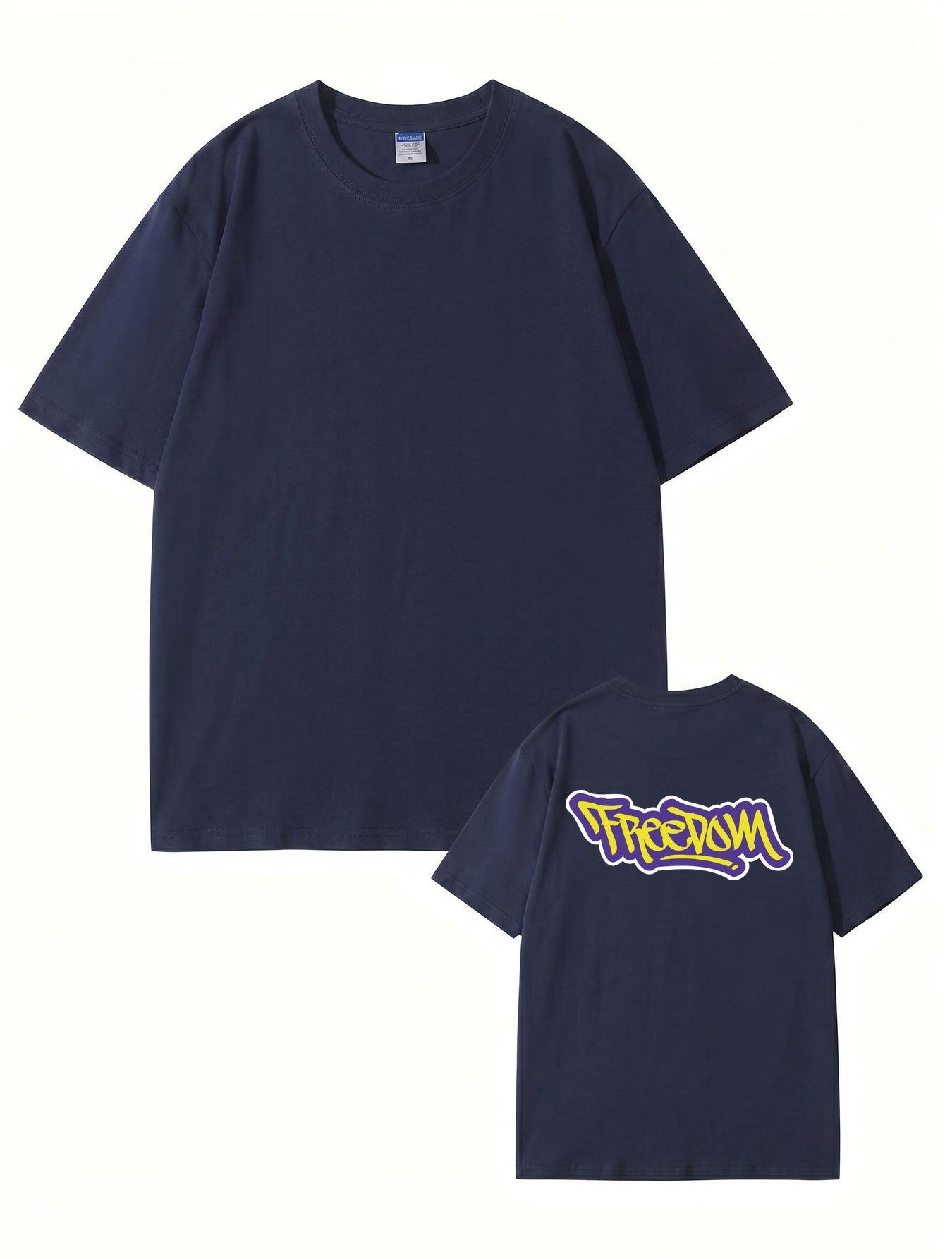 Freedom Graffiti Print Premium Cotton T-Shirt