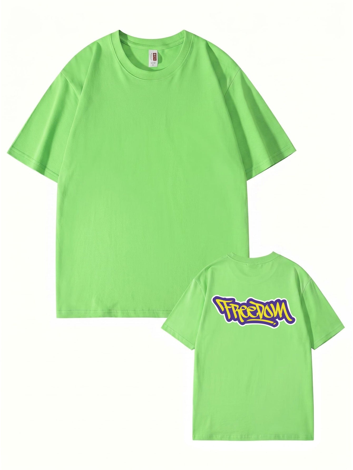 Freedom Graffiti Print Premium Cotton T-Shirt