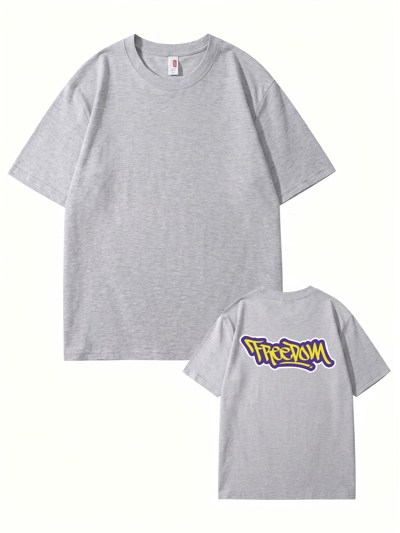 Freedom Graffiti Print Premium Cotton T-Shirt