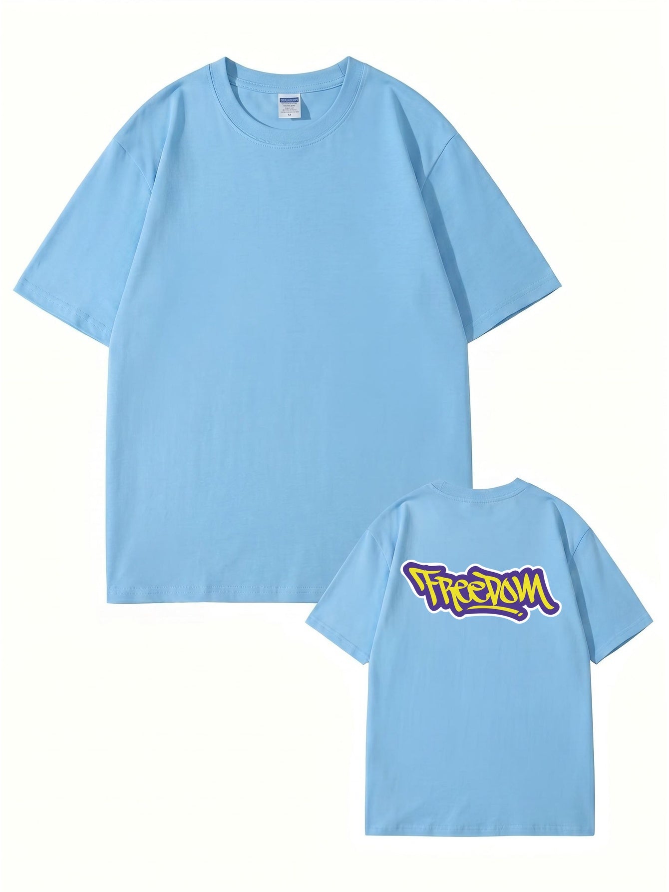 Freedom Graffiti Print Premium Cotton T-Shirt