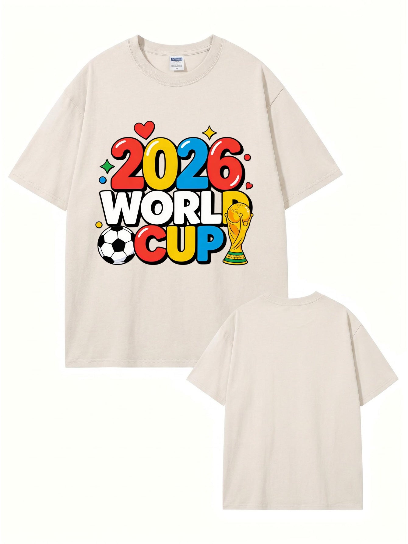 2026 World Cup Graphic T-Shirt - Vintage Washed Heavyweight Cotton Tee