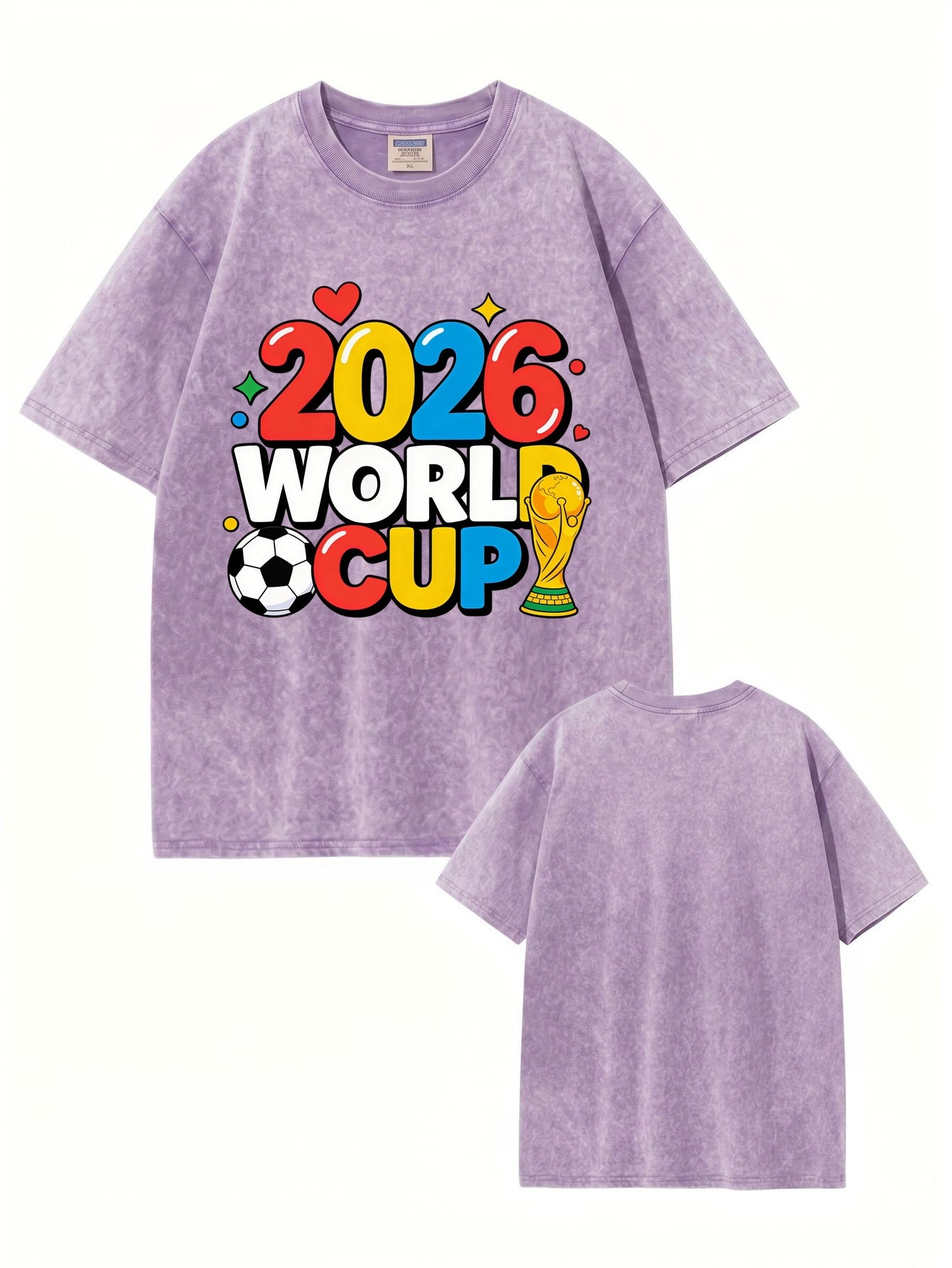 2026 World Cup Graphic T-Shirt - Vintage Washed Heavyweight Cotton Tee