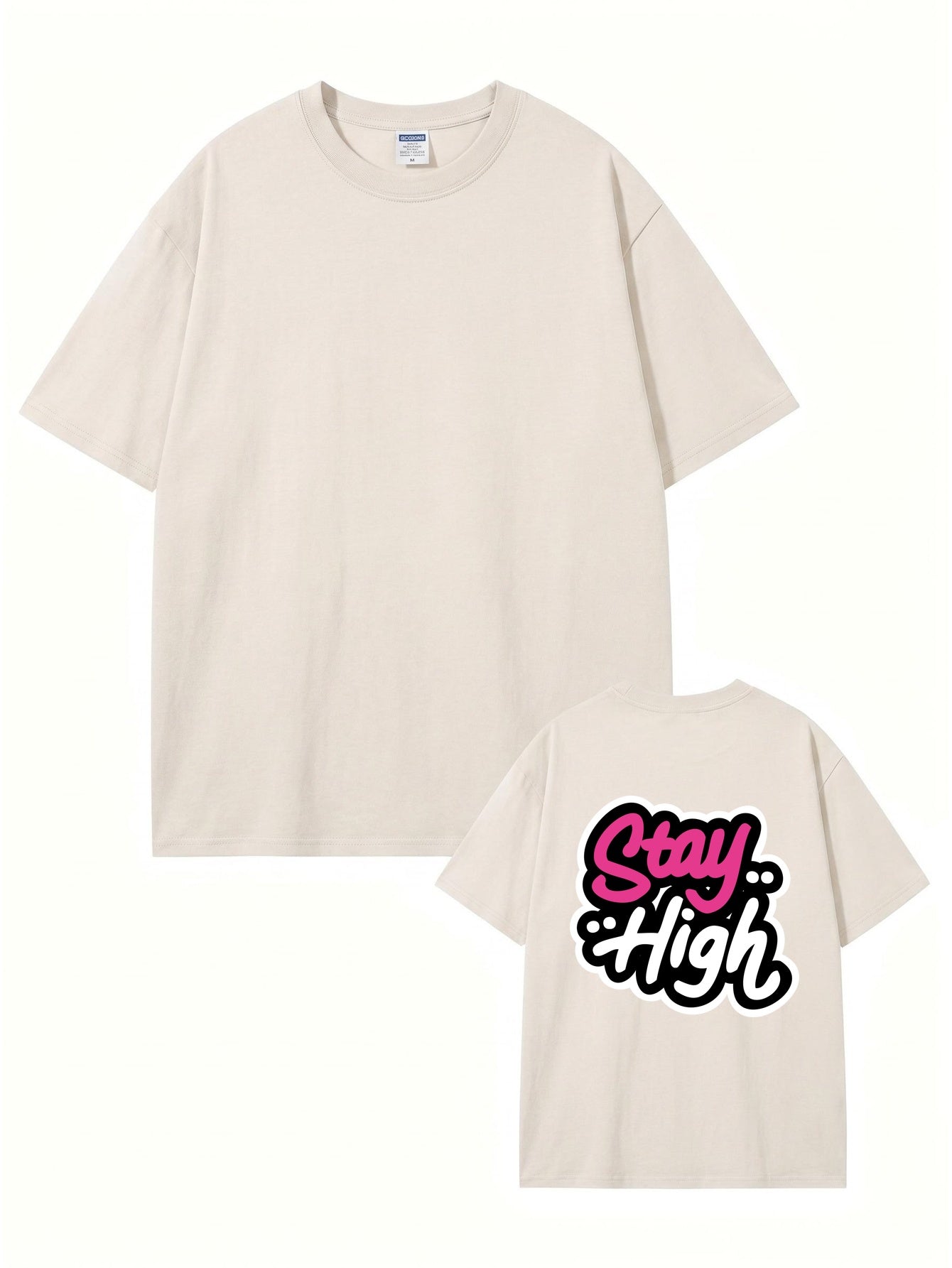 Stay High Retro Washed Graphic T-Shirt - Premium Heavyweight Cotton