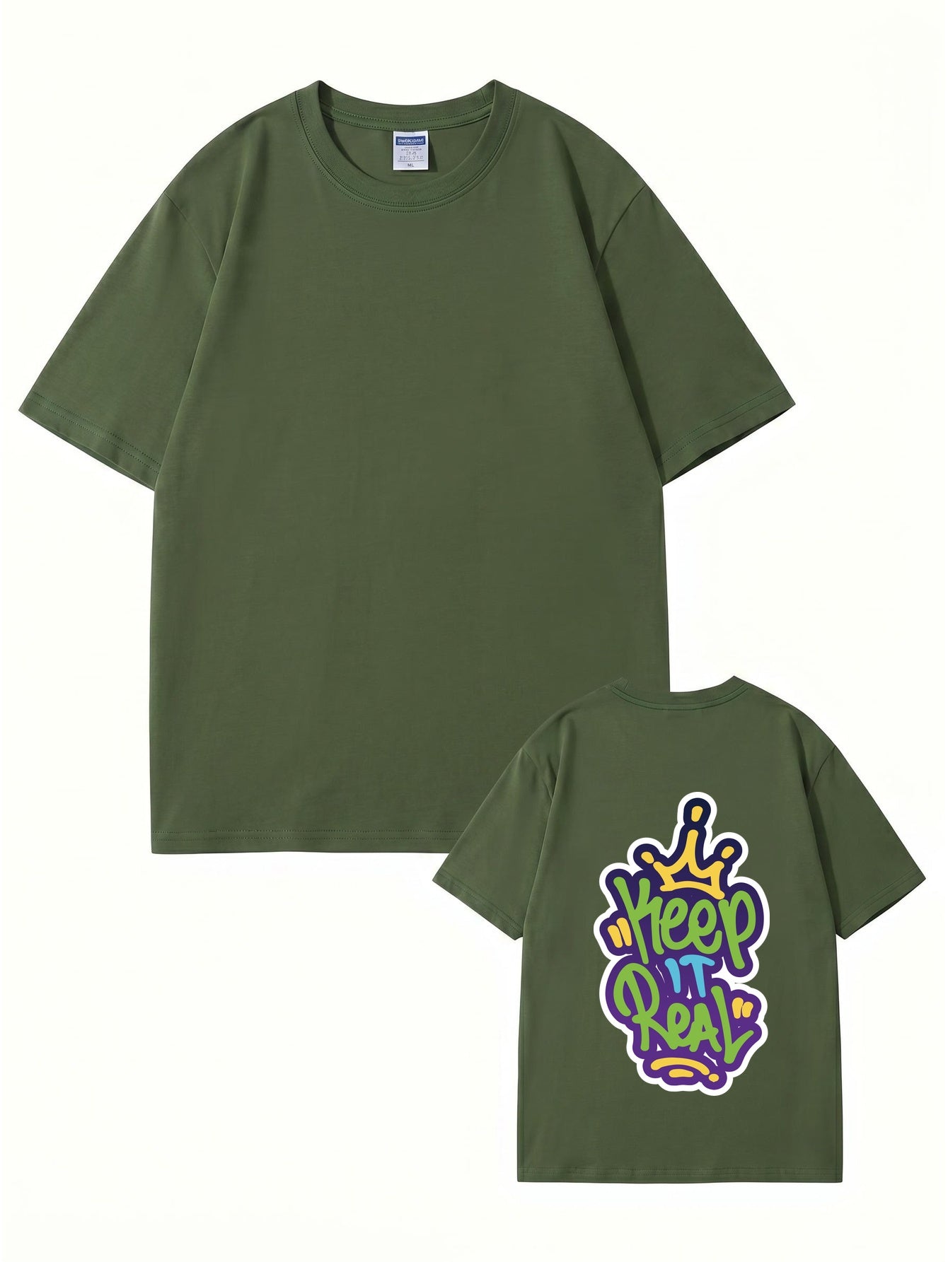 Keep It Real Crown Graffiti Graphic T-Shirt | Streetwear Cotton Tee