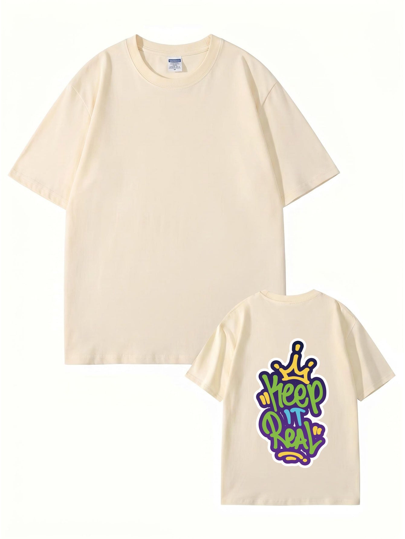 Keep It Real Crown Graffiti Graphic T-Shirt | Streetwear Cotton Tee