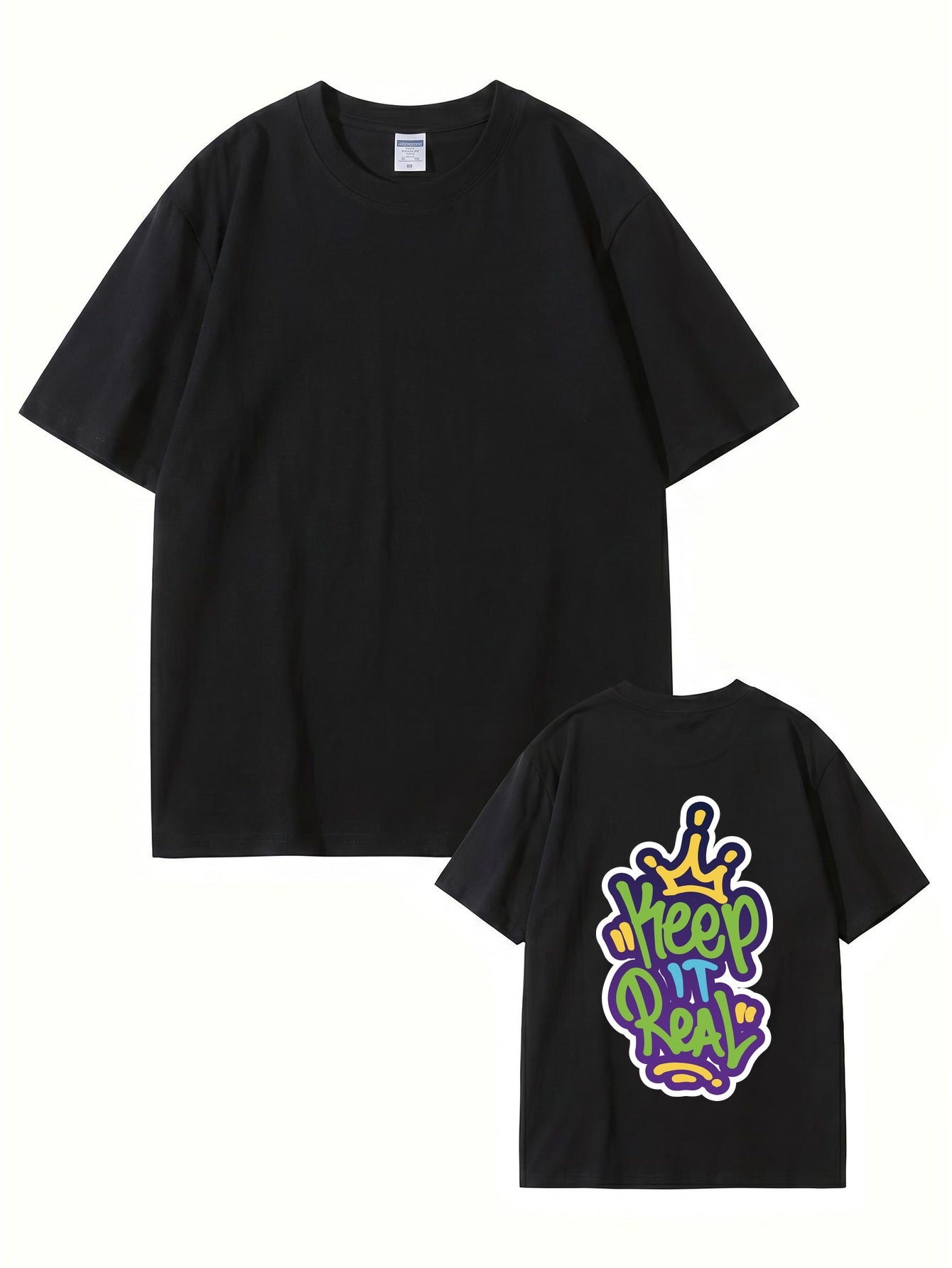 Keep It Real Crown Graffiti Graphic T-Shirt | Streetwear Cotton Tee