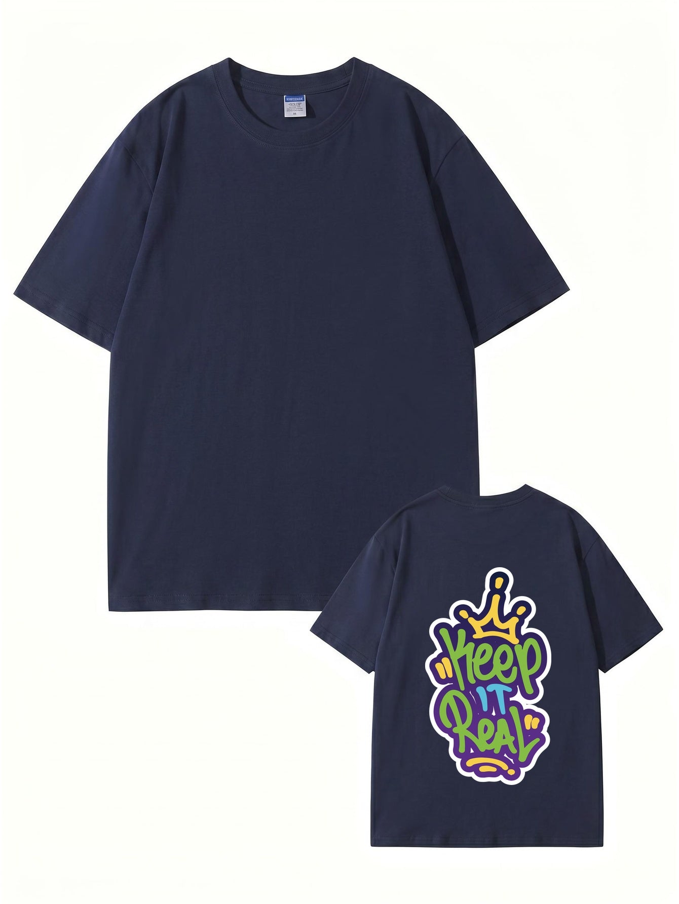 Keep It Real Crown Graffiti Graphic T-Shirt | Streetwear Cotton Tee