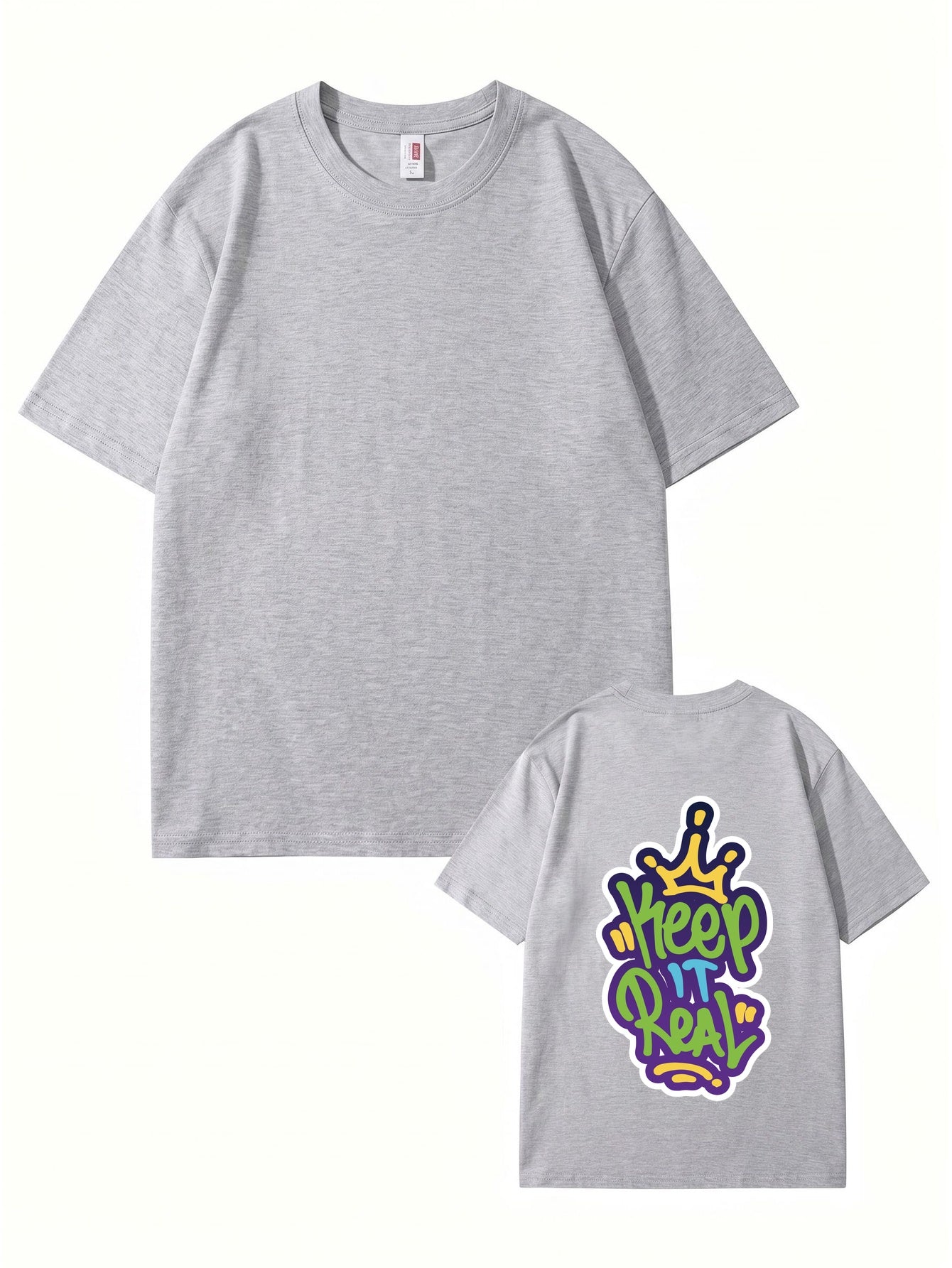 Keep It Real Crown Graffiti Graphic T-Shirt | Streetwear Cotton Tee