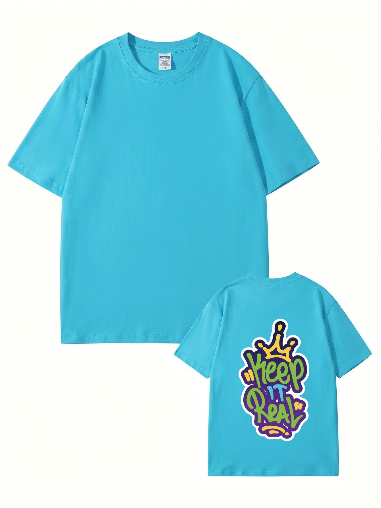 Keep It Real Crown Graffiti Graphic T-Shirt | Streetwear Cotton Tee