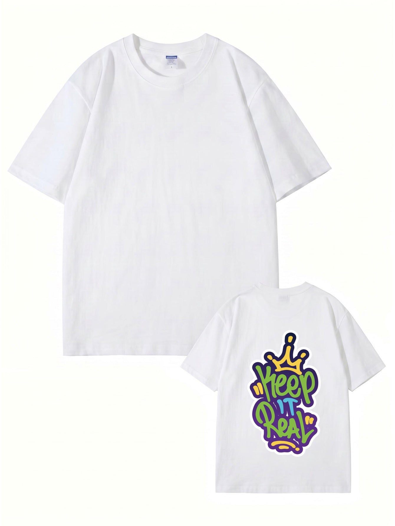 Keep It Real Crown Graffiti Graphic T-Shirt | Streetwear Cotton Tee