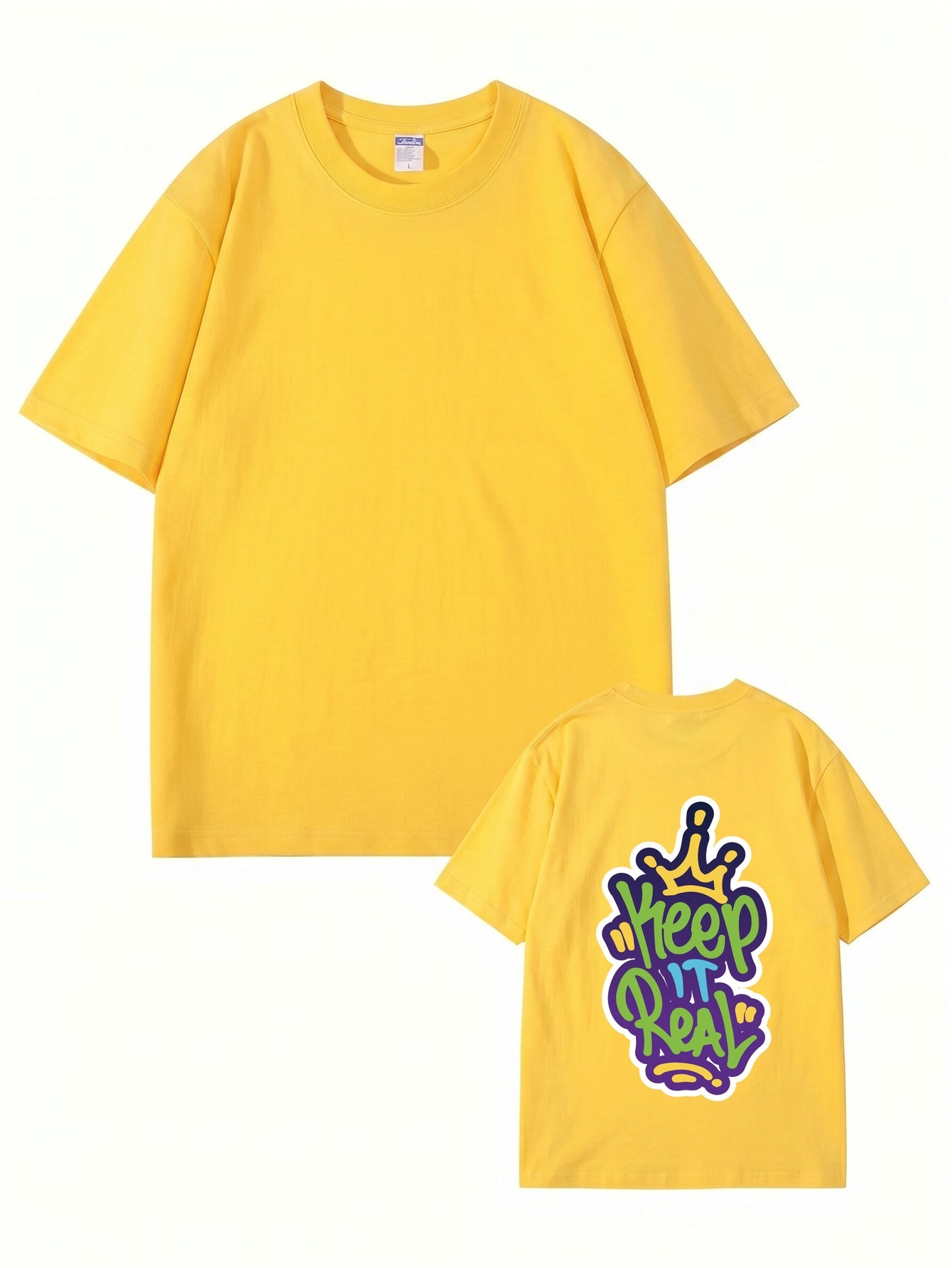Keep It Real Crown Graffiti Graphic T-Shirt | Streetwear Cotton Tee