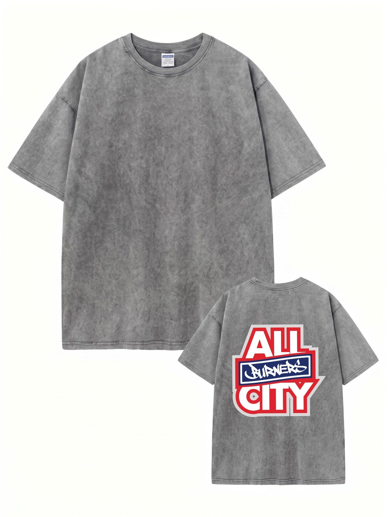 ALL CITY BURNERS Vintage Washed Heavyweight Graphic T-Shirt