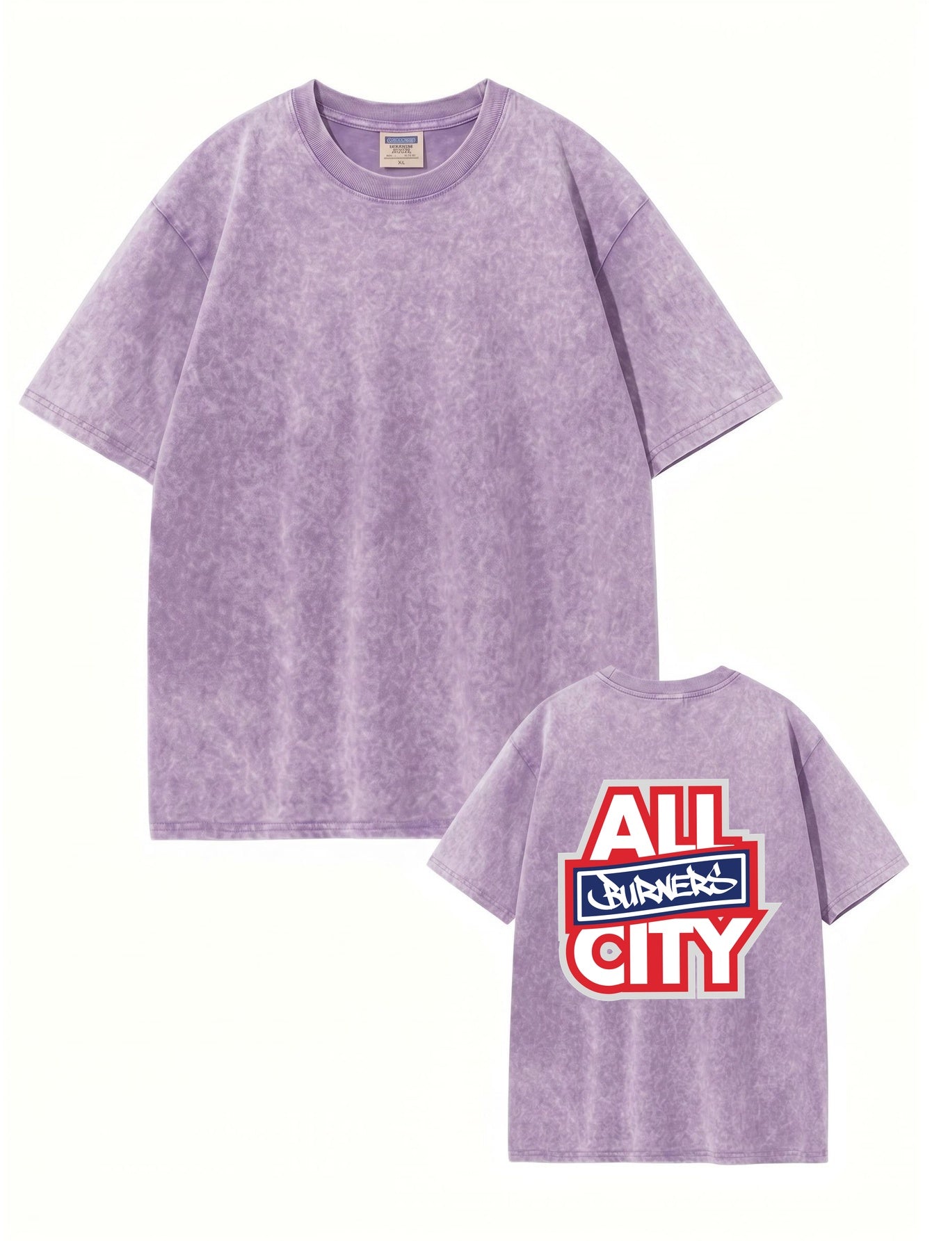 ALL CITY BURNERS Vintage Washed Heavyweight Graphic T-Shirt