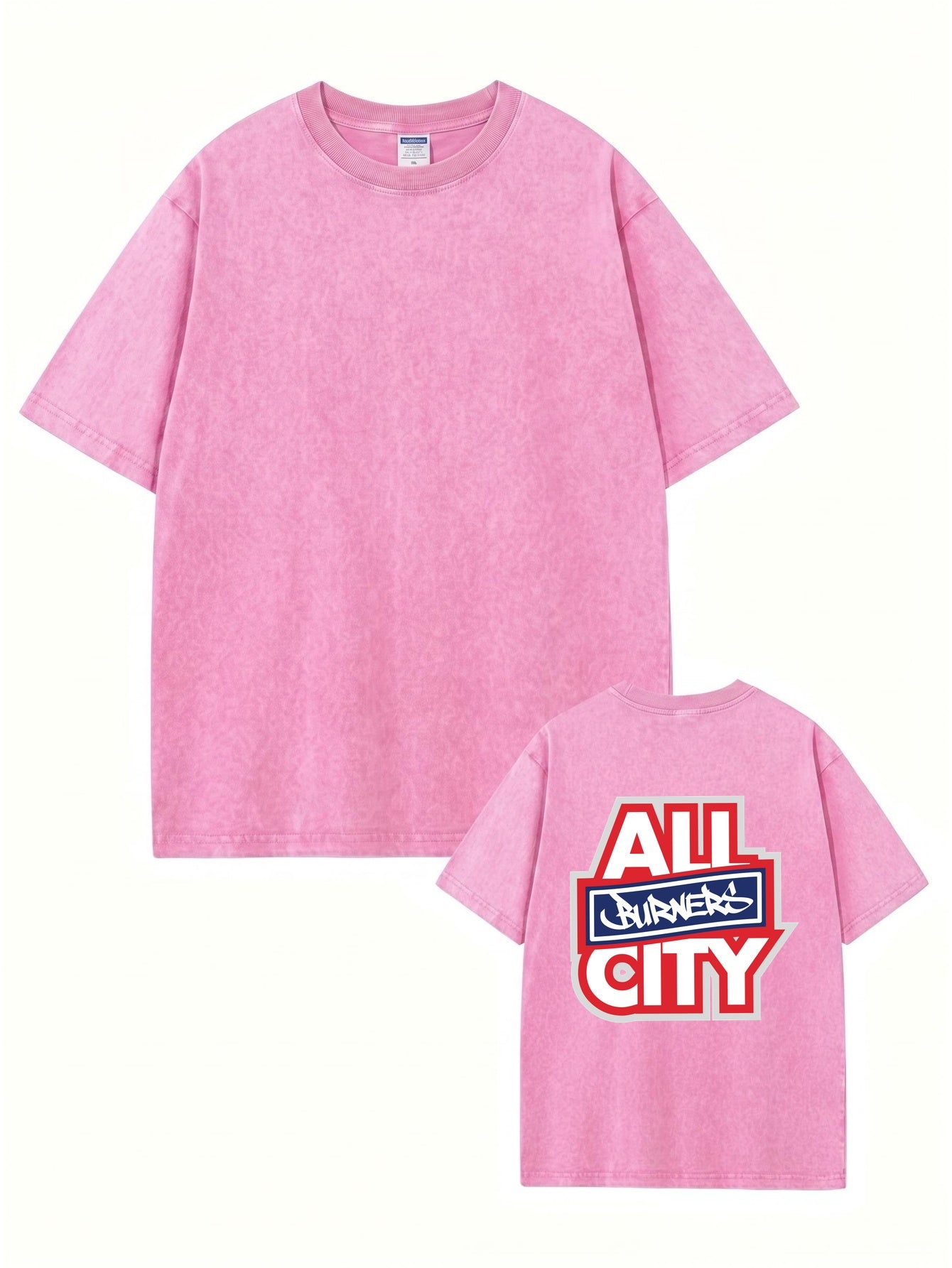ALL CITY BURNERS Vintage Washed Heavyweight Graphic T-Shirt