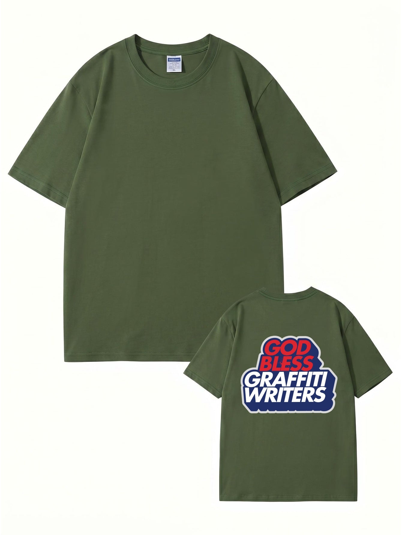 God Bless Graffiti Writers Graphic Print Cotton Streetwear T-Shirt