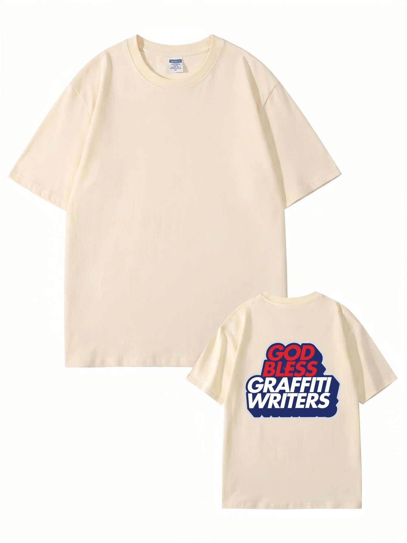 God Bless Graffiti Writers Graphic Print Cotton Streetwear T-Shirt