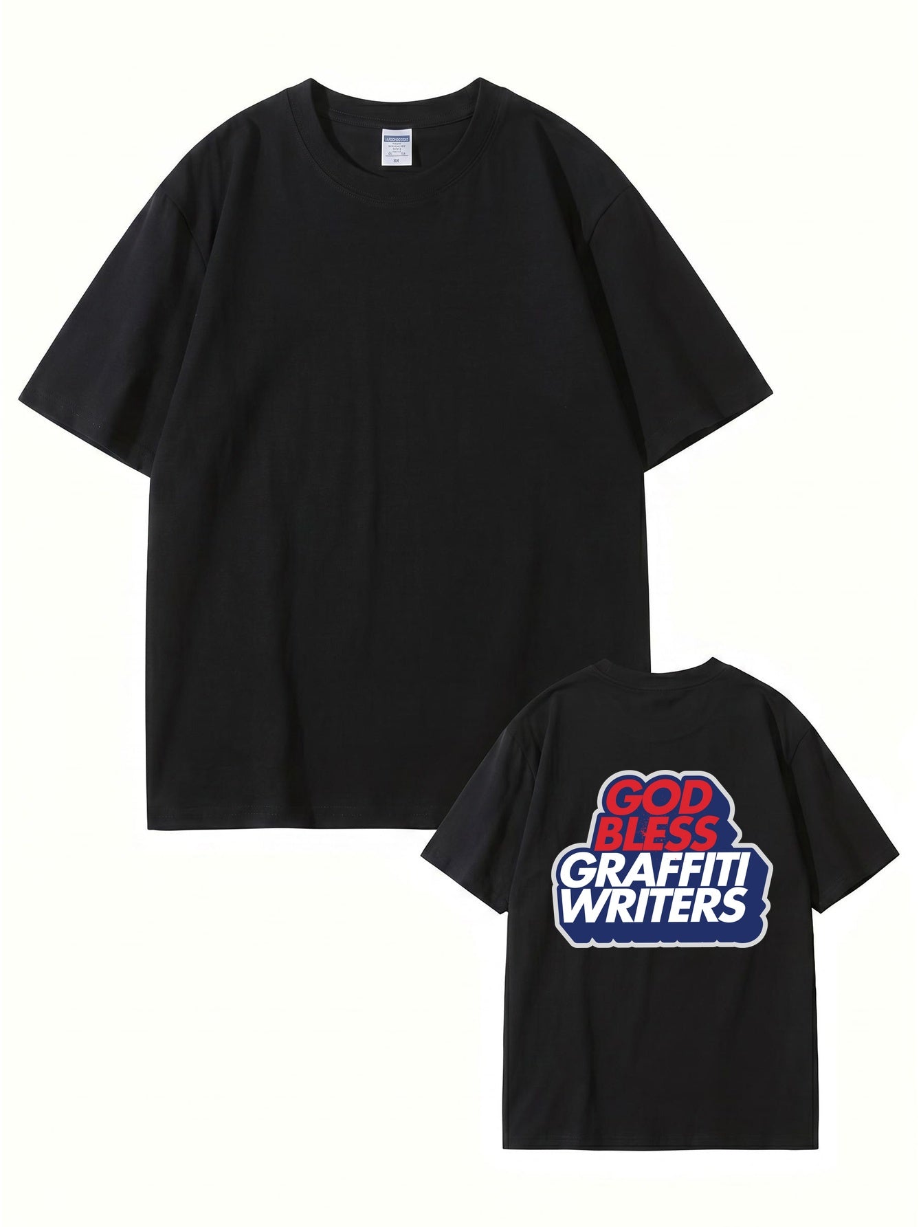 God Bless Graffiti Writers Graphic Print Cotton Streetwear T-Shirt