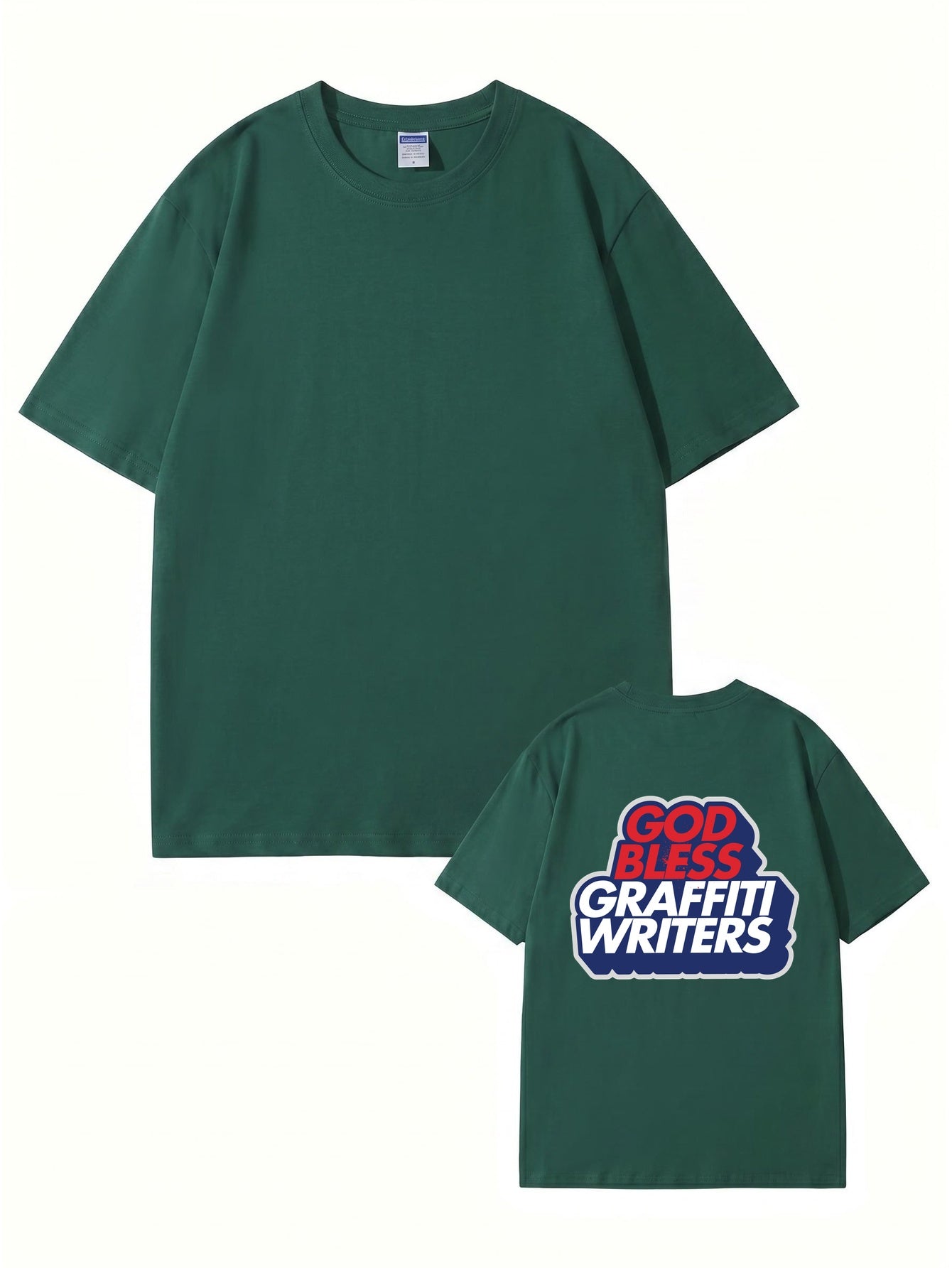 God Bless Graffiti Writers Graphic Print Cotton Streetwear T-Shirt
