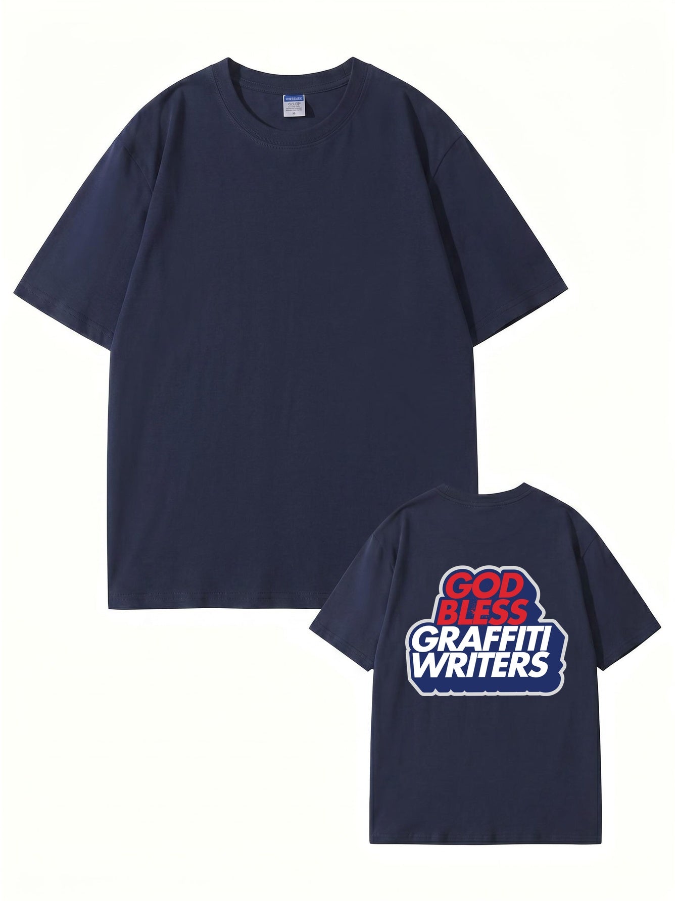 God Bless Graffiti Writers Graphic Print Cotton Streetwear T-Shirt
