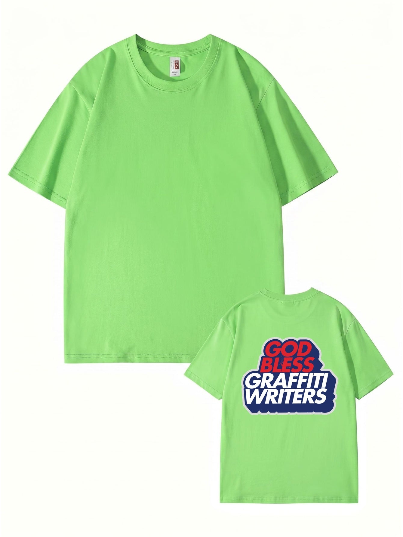 God Bless Graffiti Writers Graphic Print Cotton Streetwear T-Shirt