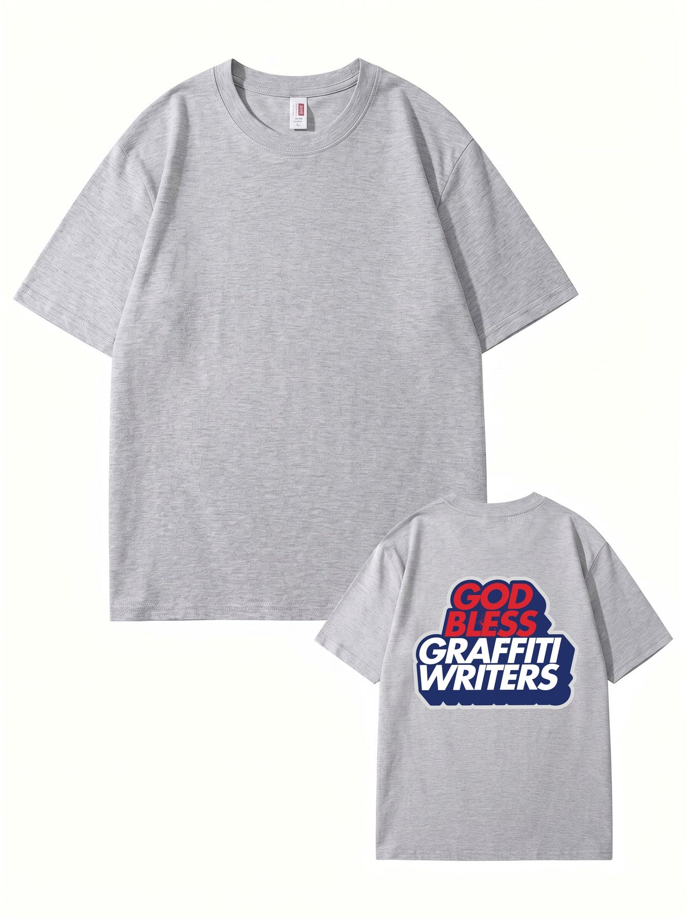 God Bless Graffiti Writers Graphic Print Cotton Streetwear T-Shirt