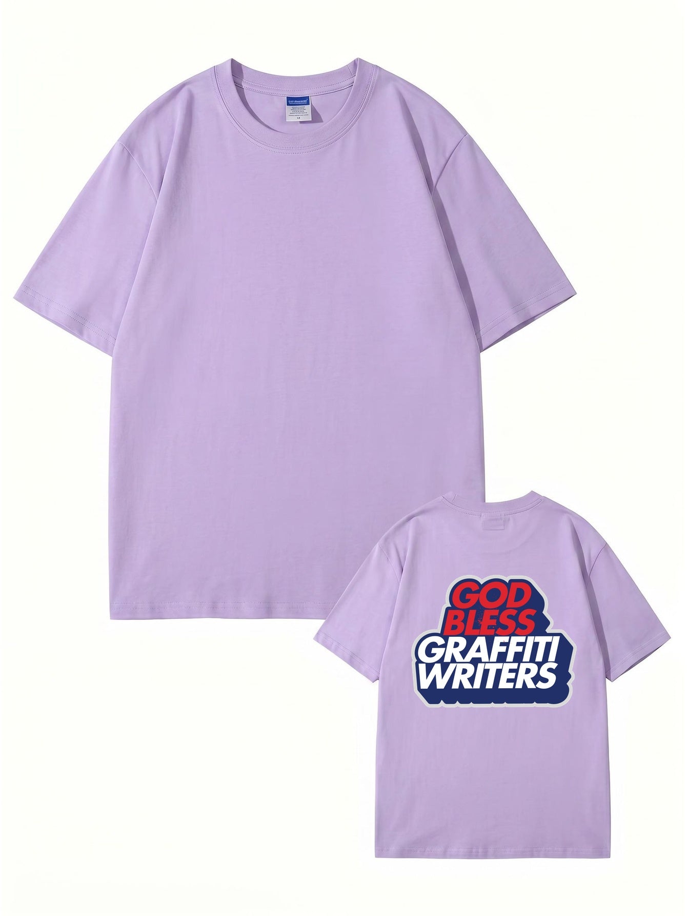 God Bless Graffiti Writers Graphic Print Cotton Streetwear T-Shirt