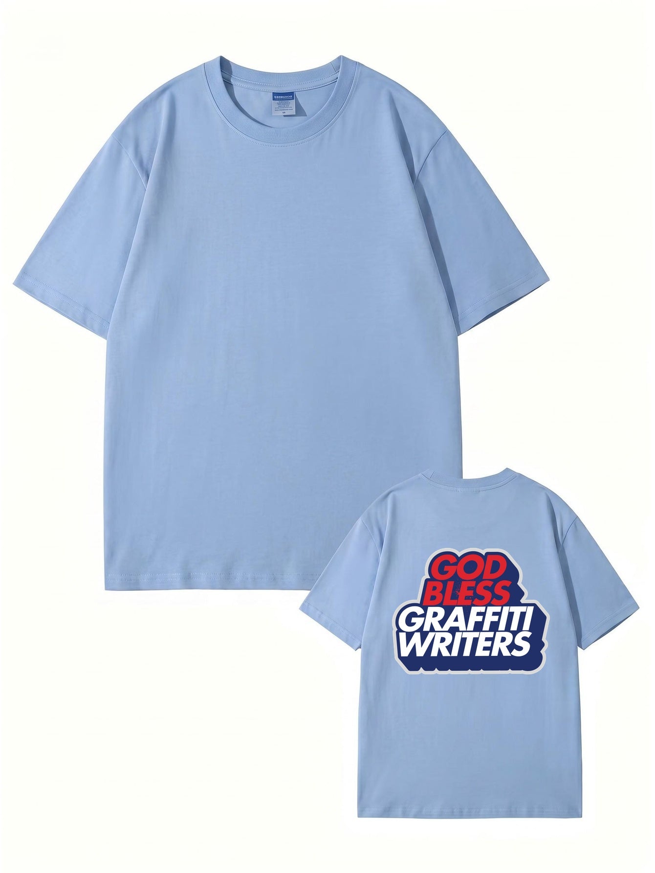 God Bless Graffiti Writers Graphic Print Cotton Streetwear T-Shirt