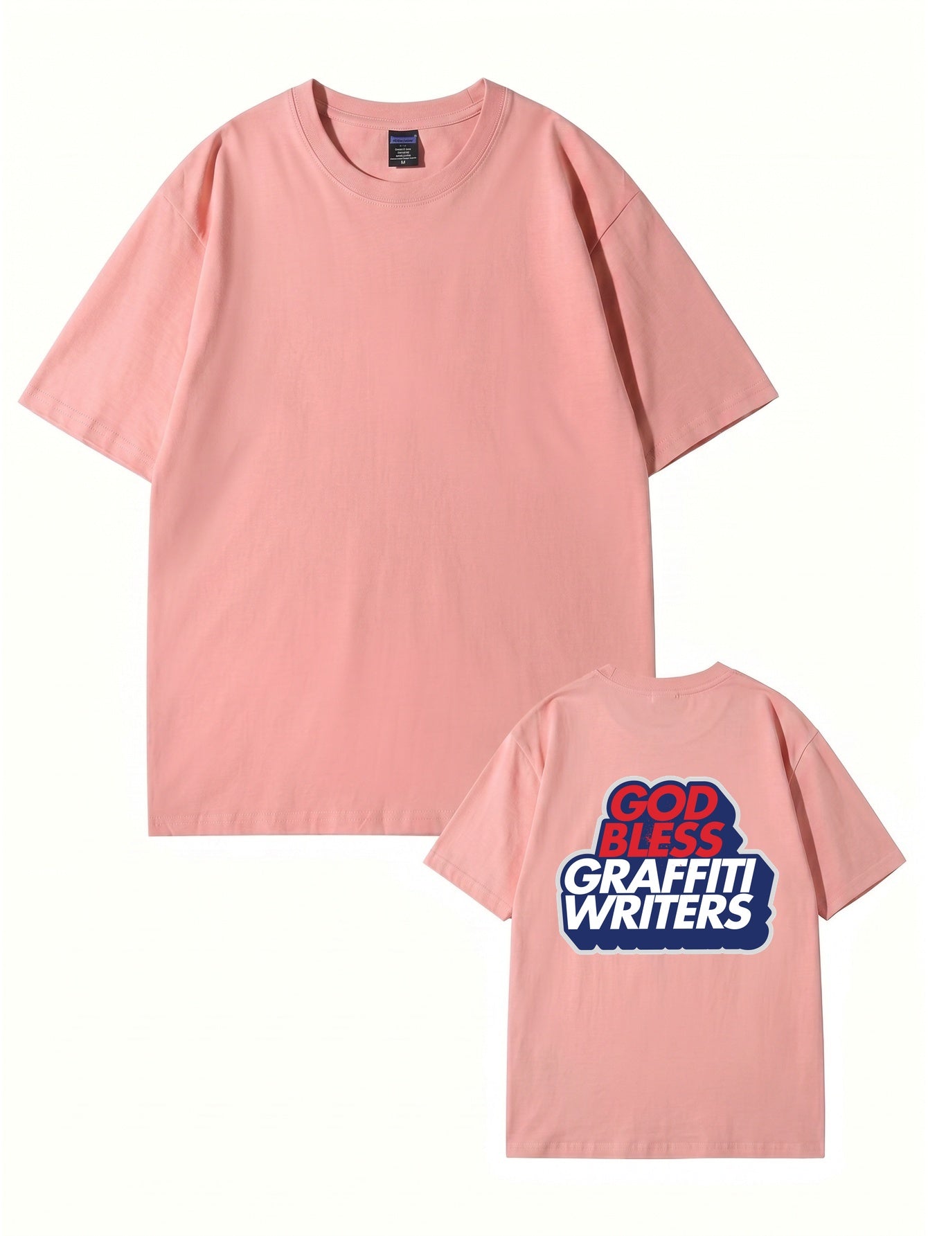 God Bless Graffiti Writers Graphic Print Cotton Streetwear T-Shirt