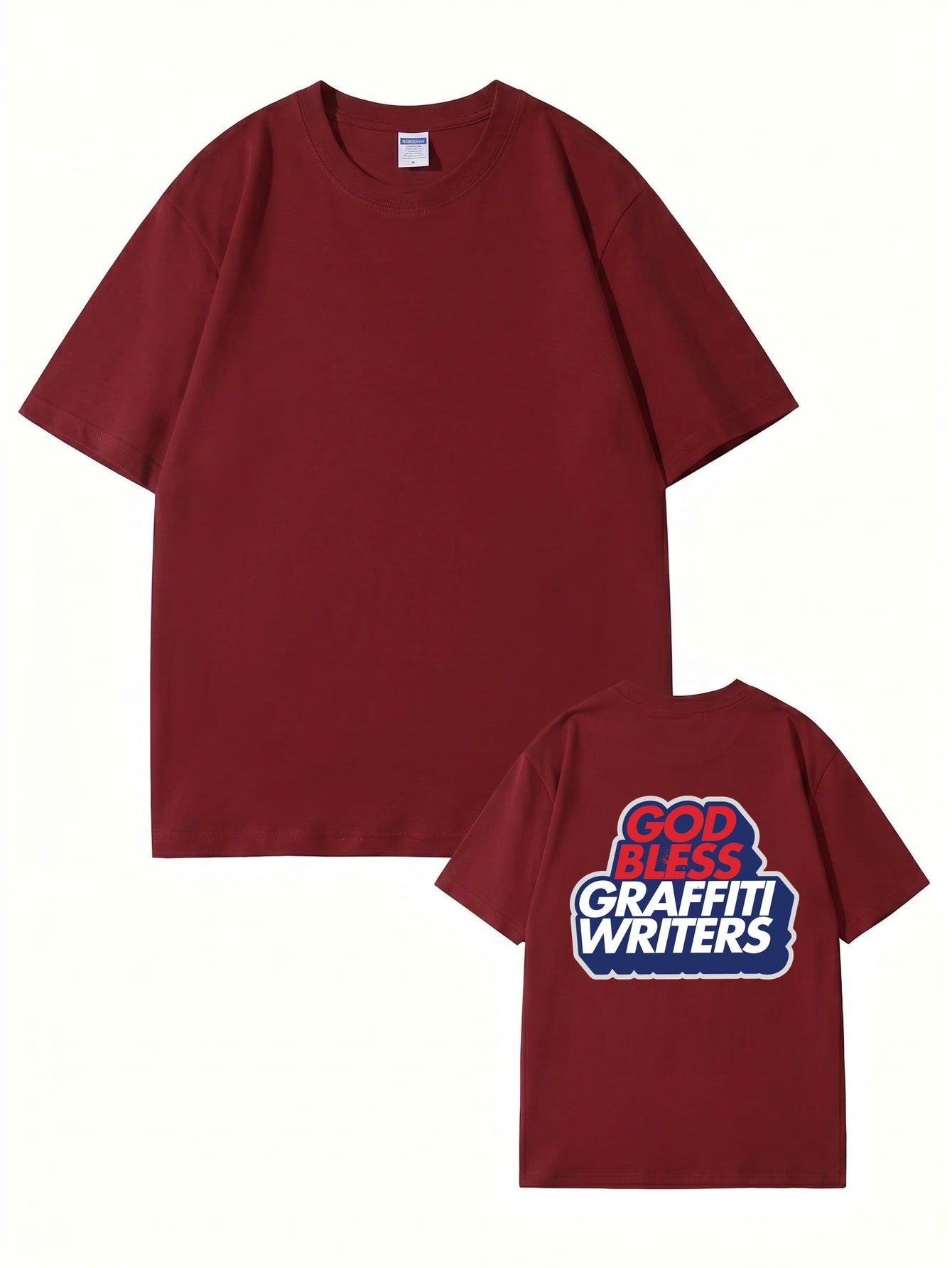 God Bless Graffiti Writers Graphic Print Cotton Streetwear T-Shirt