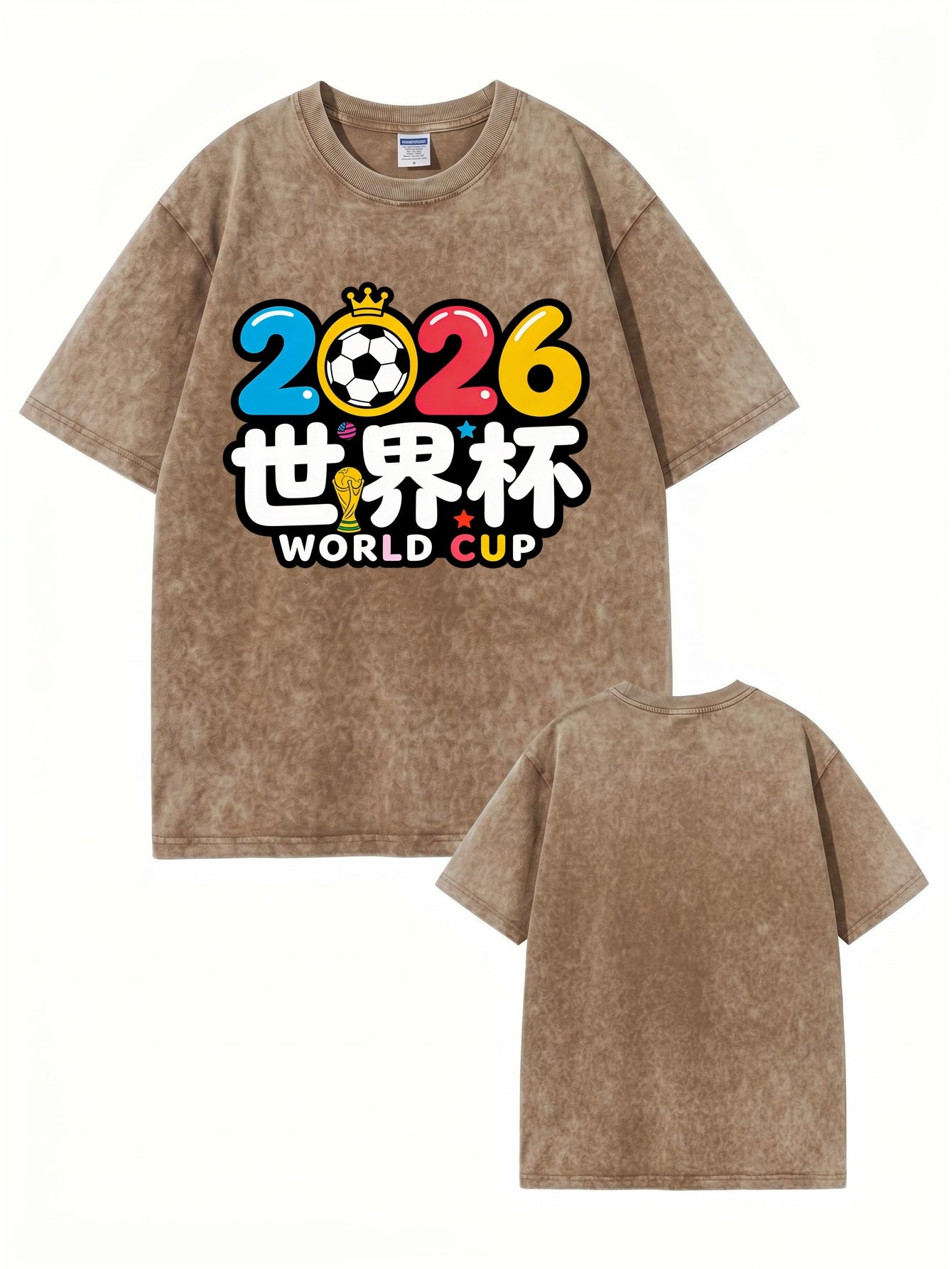 2026 World Cup Graphic T-Shirt | Vintage Washed Heavyweight Cotton Tee