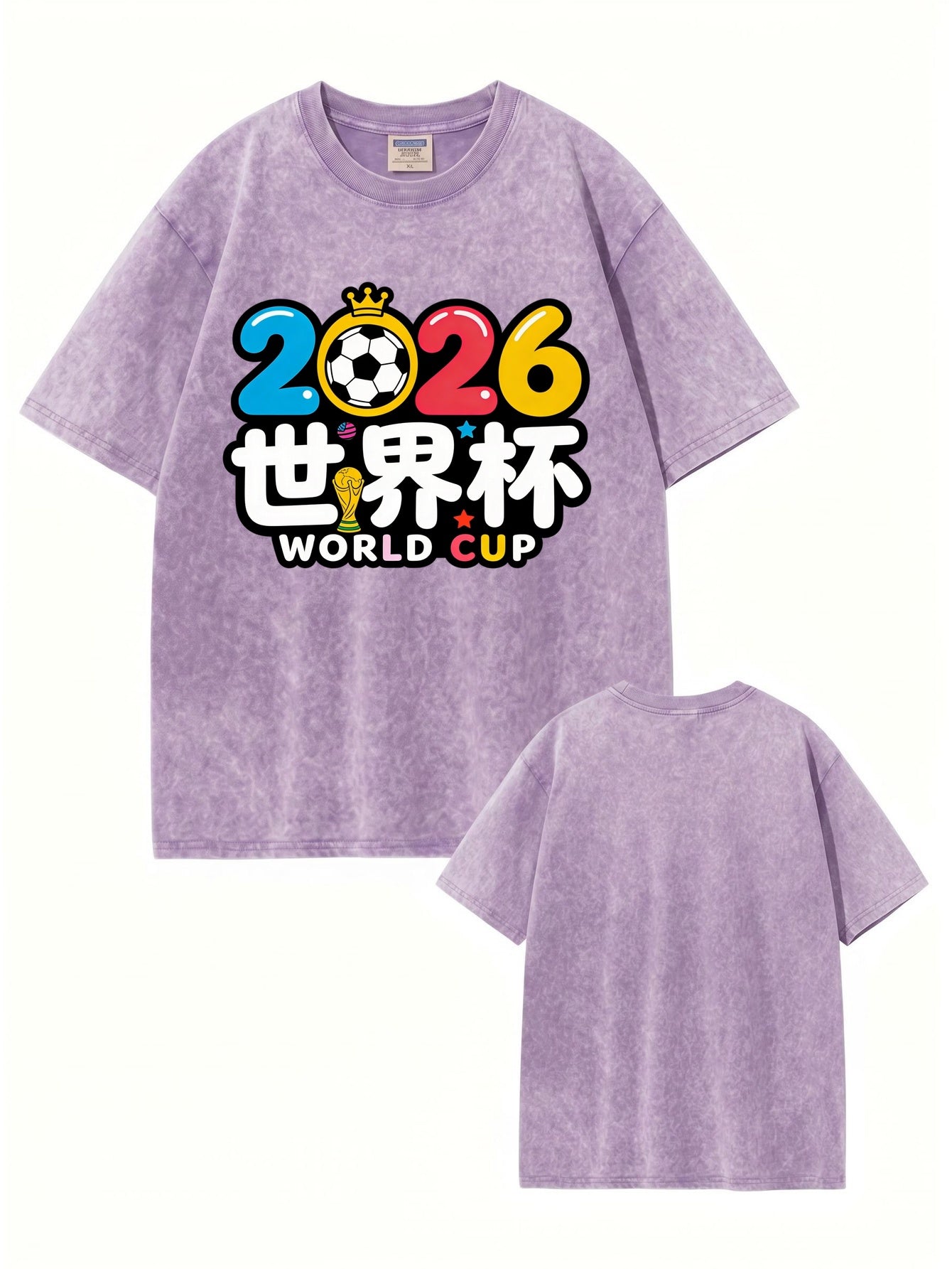 2026 World Cup Graphic T-Shirt | Vintage Washed Heavyweight Cotton Tee