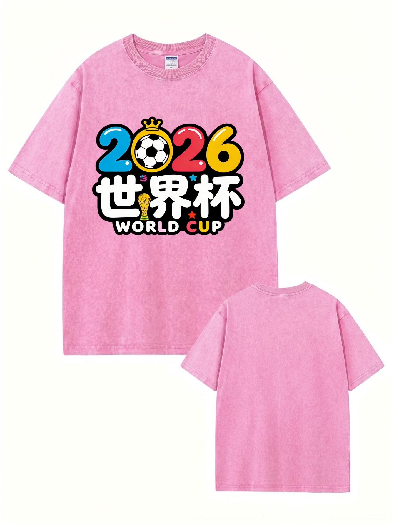 2026 World Cup Graphic T-Shirt | Vintage Washed Heavyweight Cotton Tee