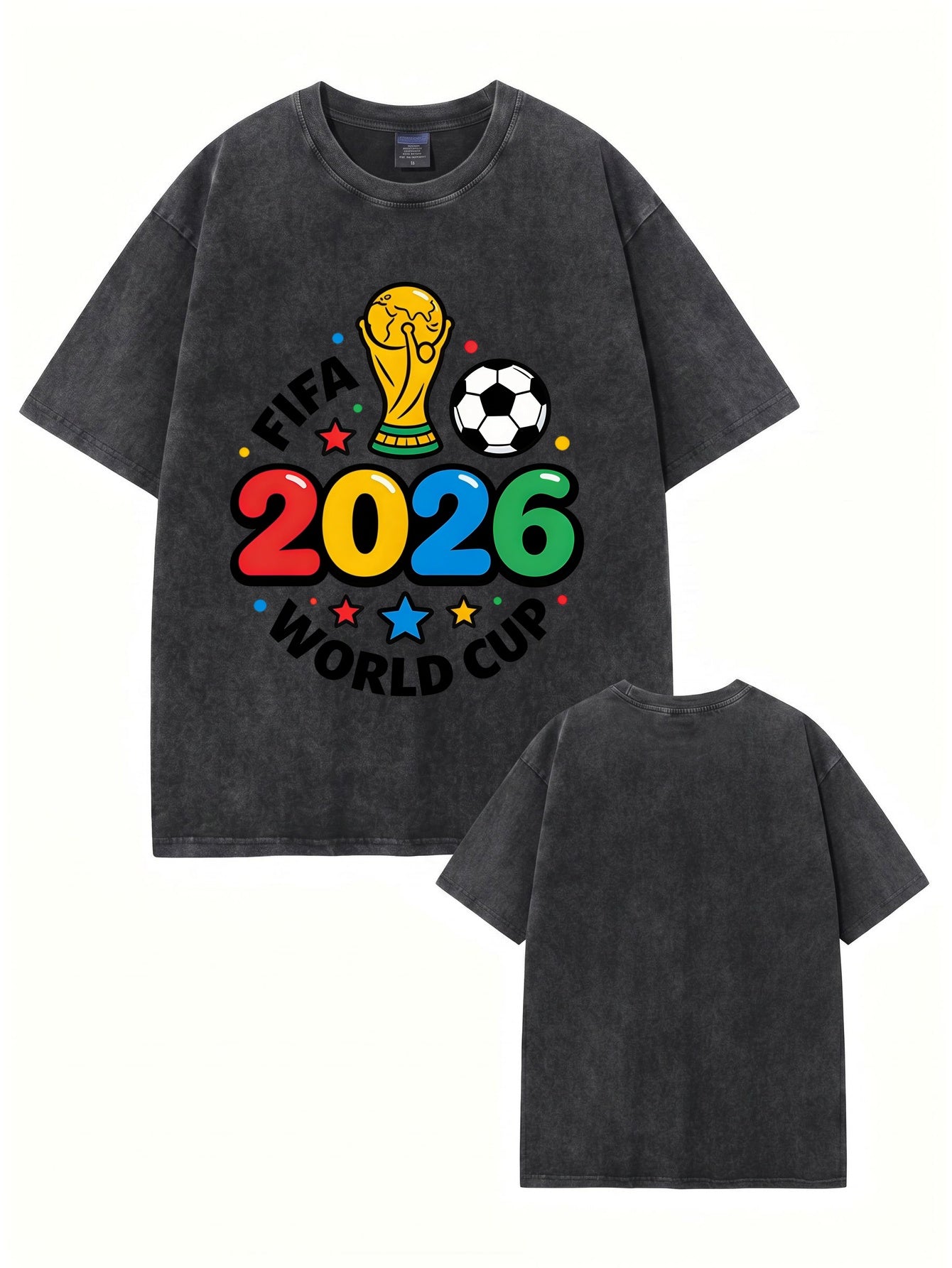 2026 FIFA World Cup Graphic T-Shirt | Vintage Washed Cotton Tee