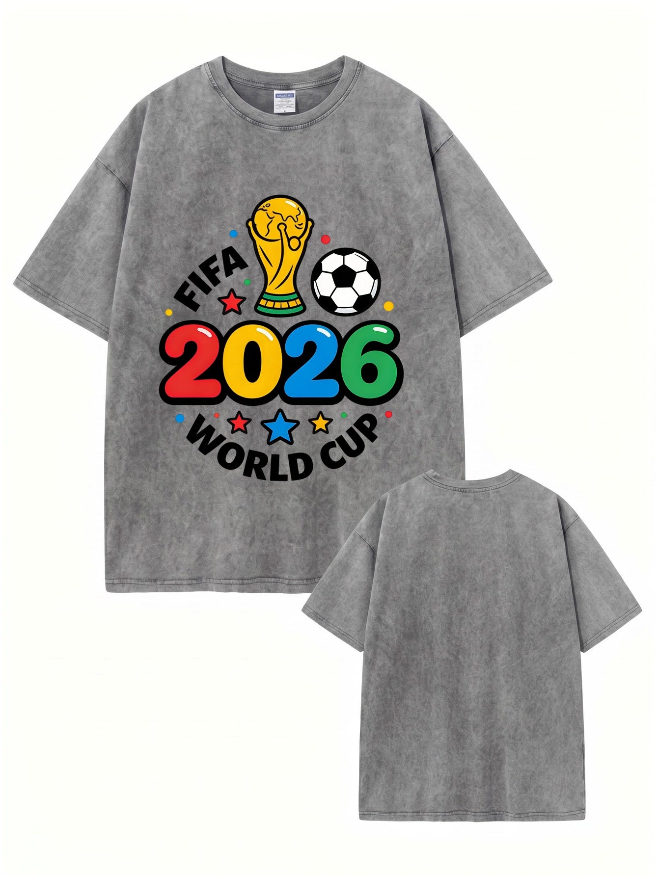2026 FIFA World Cup Graphic T-Shirt | Vintage Washed Cotton Tee