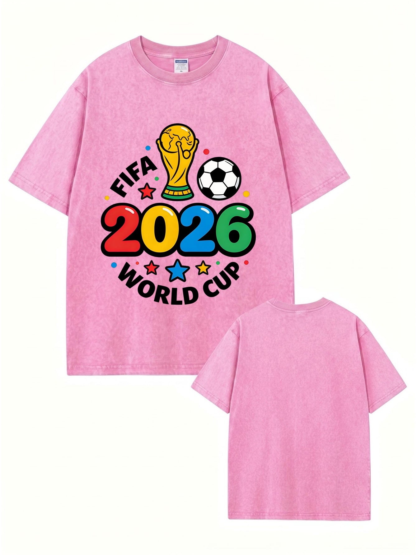 2026 FIFA World Cup Graphic T-Shirt | Vintage Washed Cotton Tee