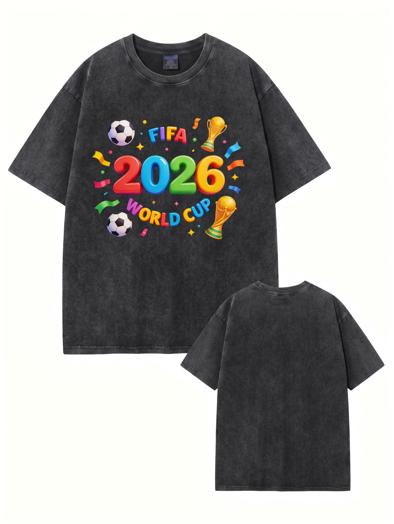 2026 FIFA World Cup Graphic Vintage Washed Cotton T-Shirt