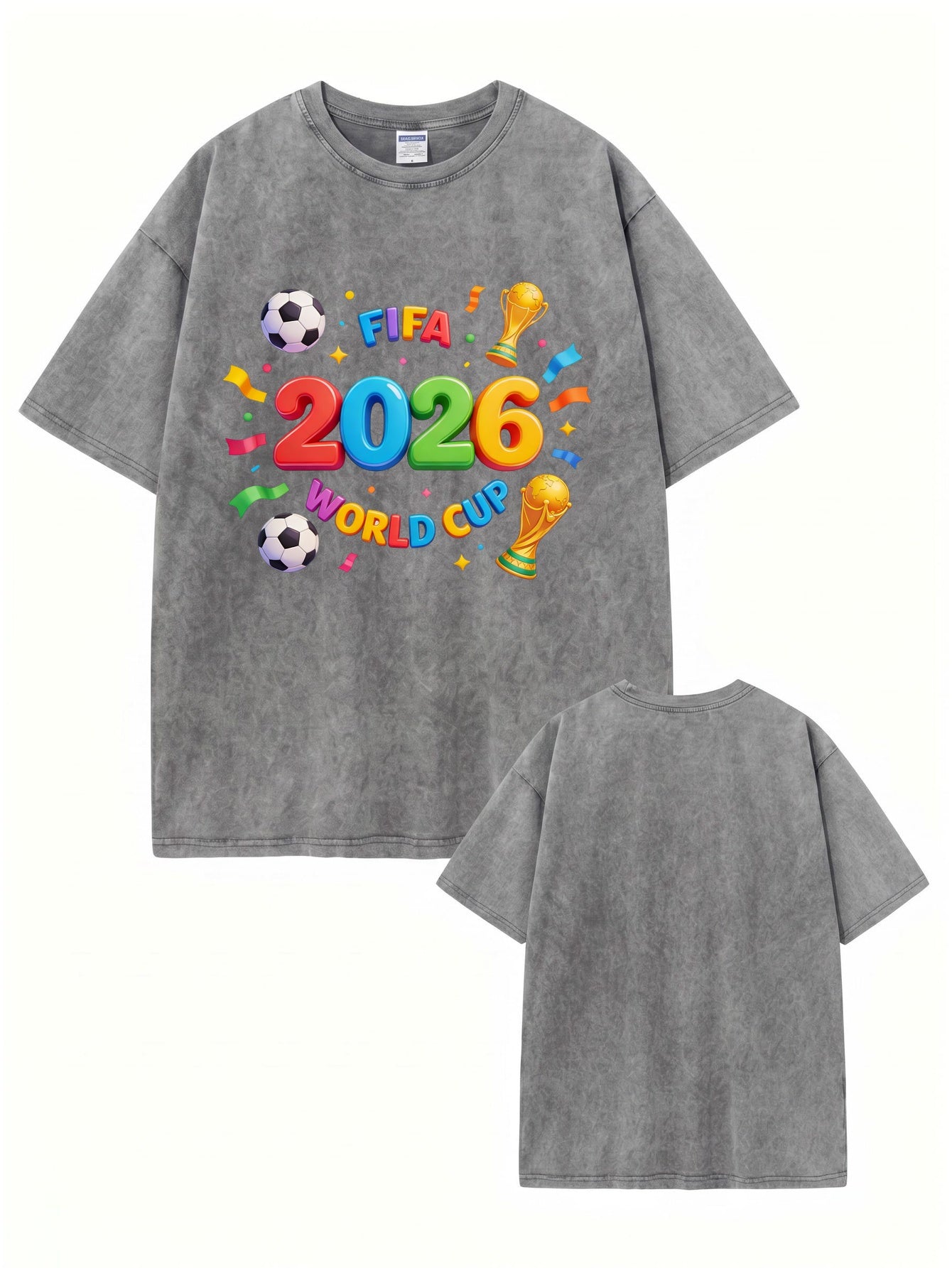 2026 FIFA World Cup Graphic Vintage Washed Cotton T-Shirt