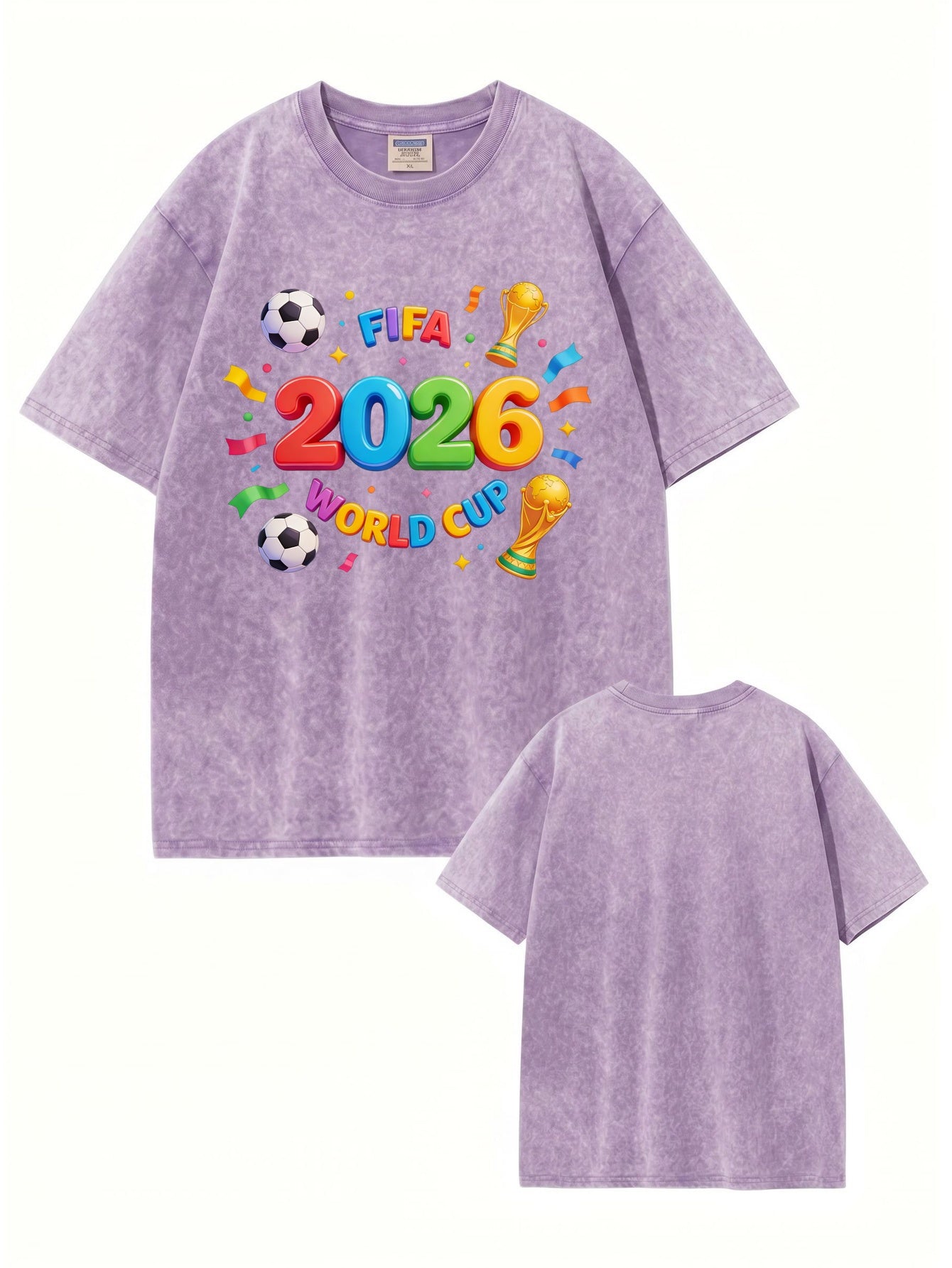 2026 FIFA World Cup Graphic Vintage Washed Cotton T-Shirt