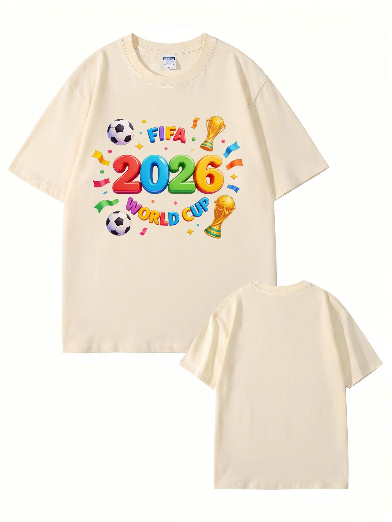 FIFA 2026 World Cup Graphic T-Shirt - Premium 200gsm Cotton Soccer Tee